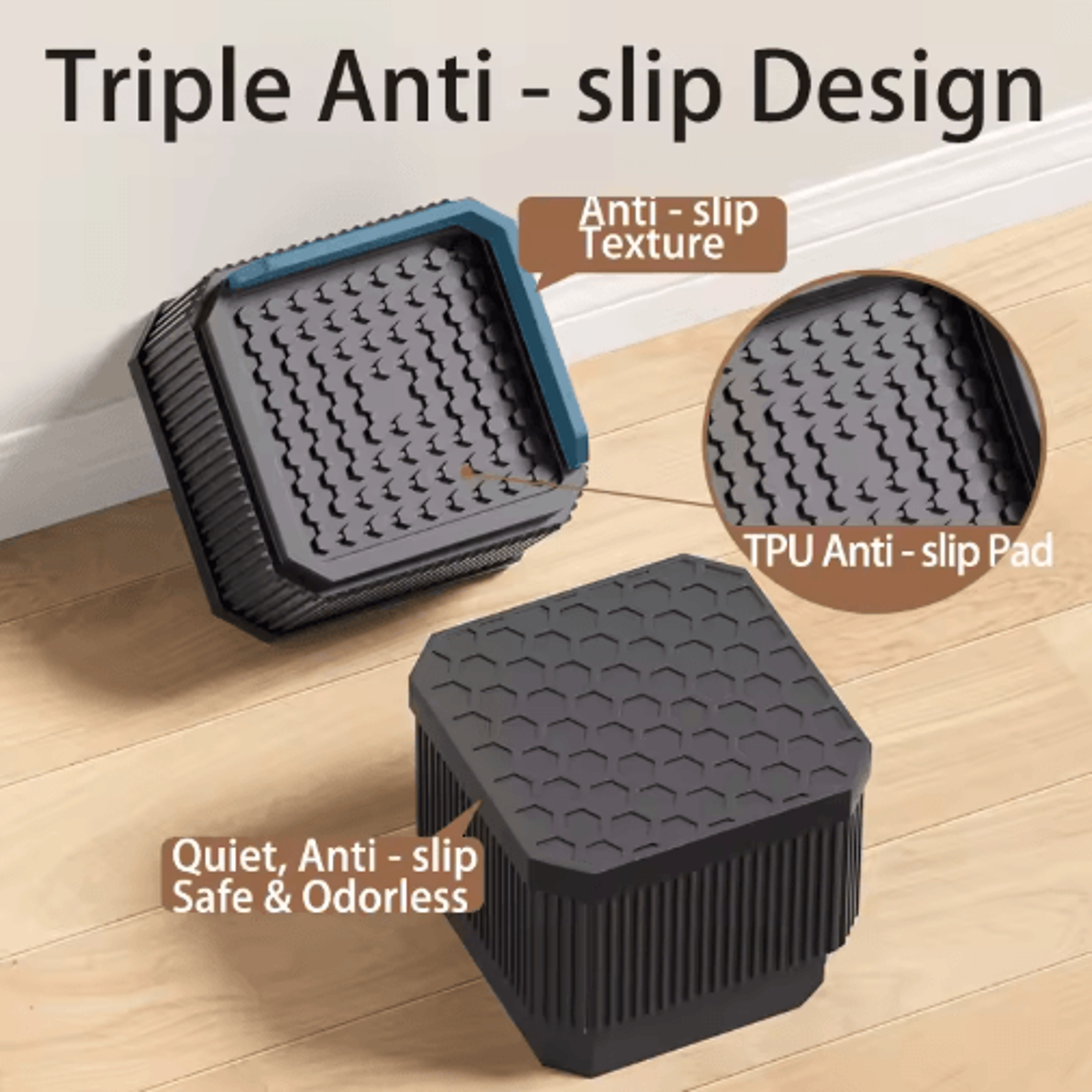 Adjustable Height Furniture Risers Heavy Duty Anti Slip Supports For Sofa Bed And Desk 29