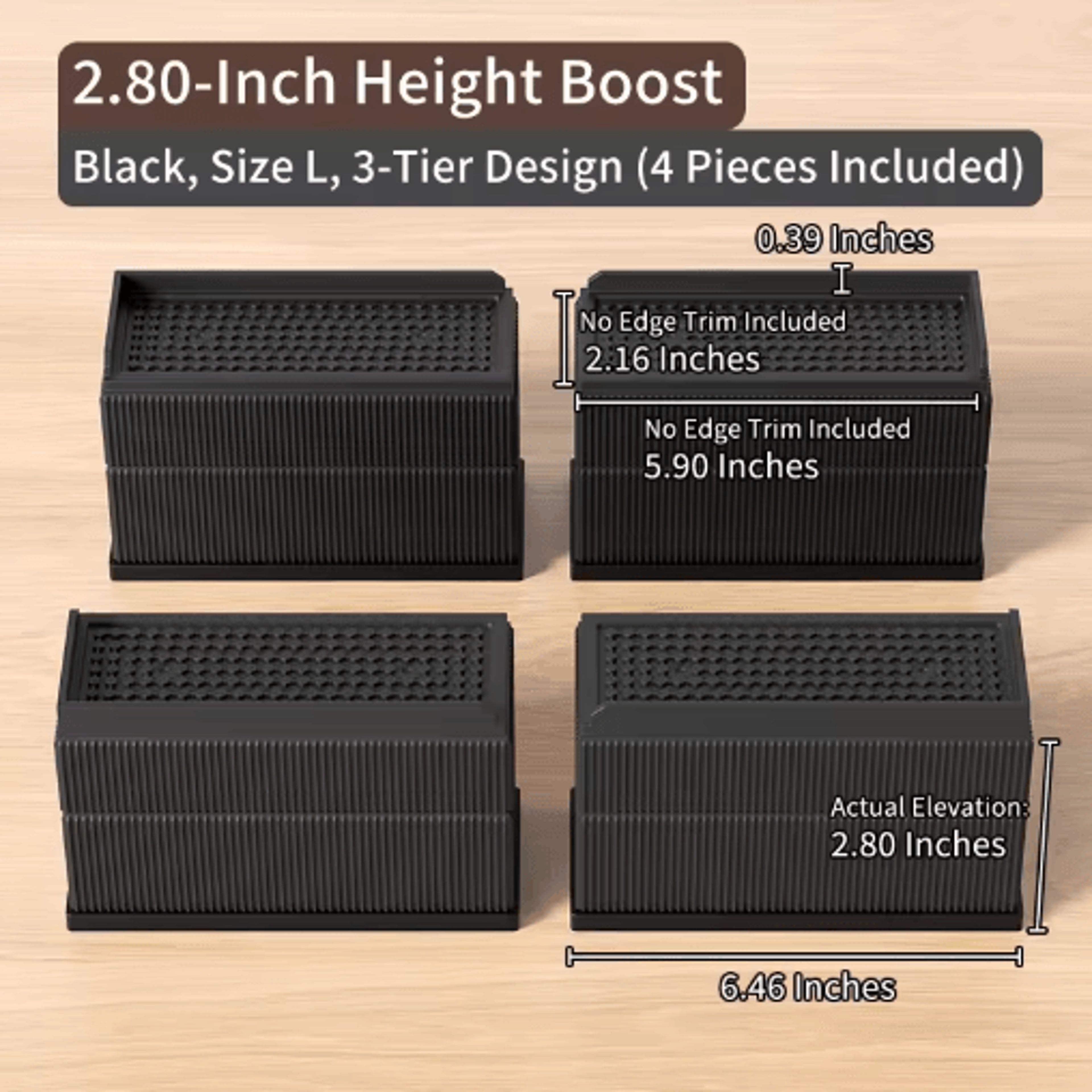 Stackable Furniture Heightening Pads Heavy Duty Anti Slip Risers For Tables Chairs And Beds 0