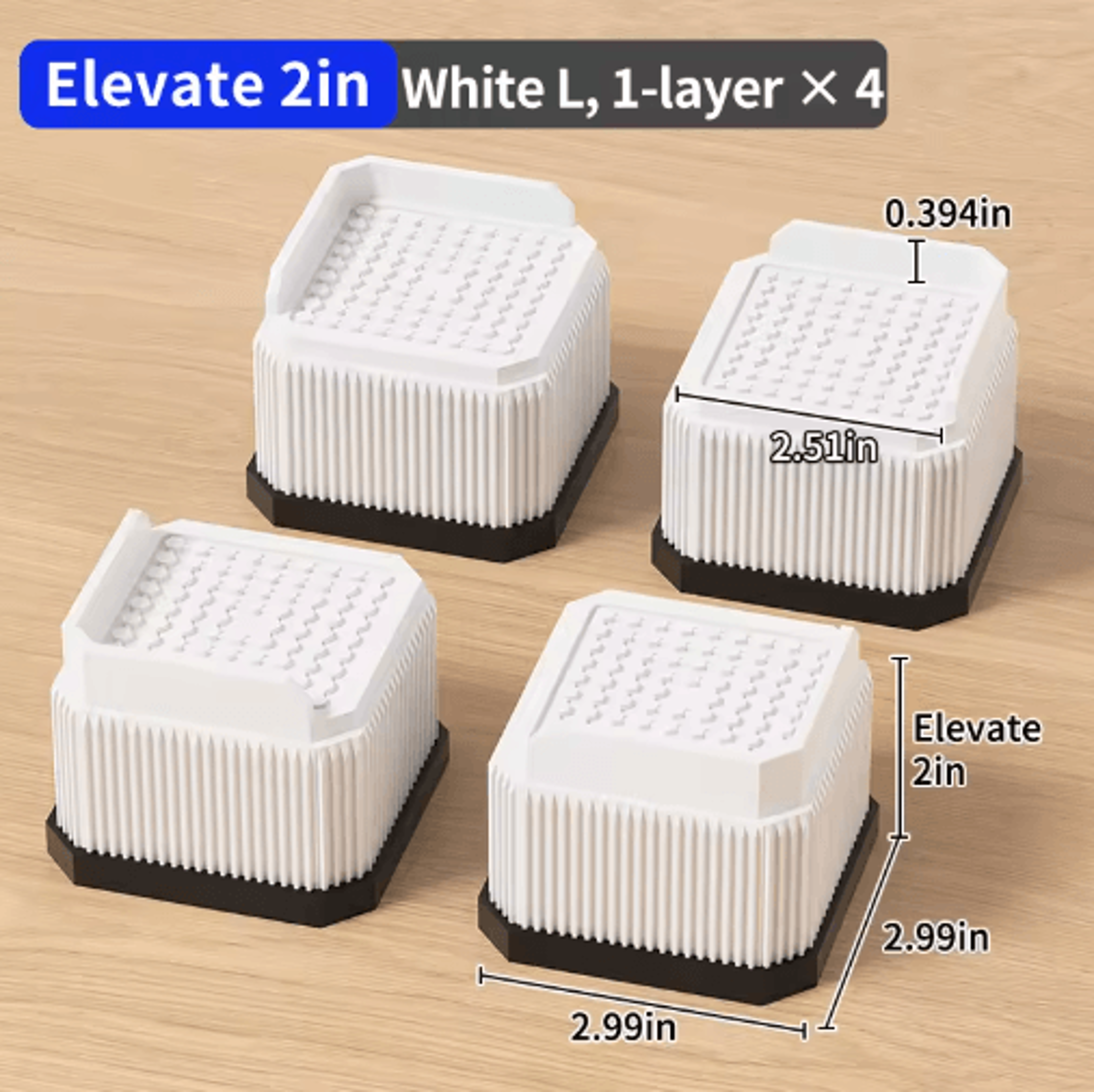 Stackable Furniture Heightening Pads Heavy Duty Anti Slip Risers For Tables Chairs And Beds 15