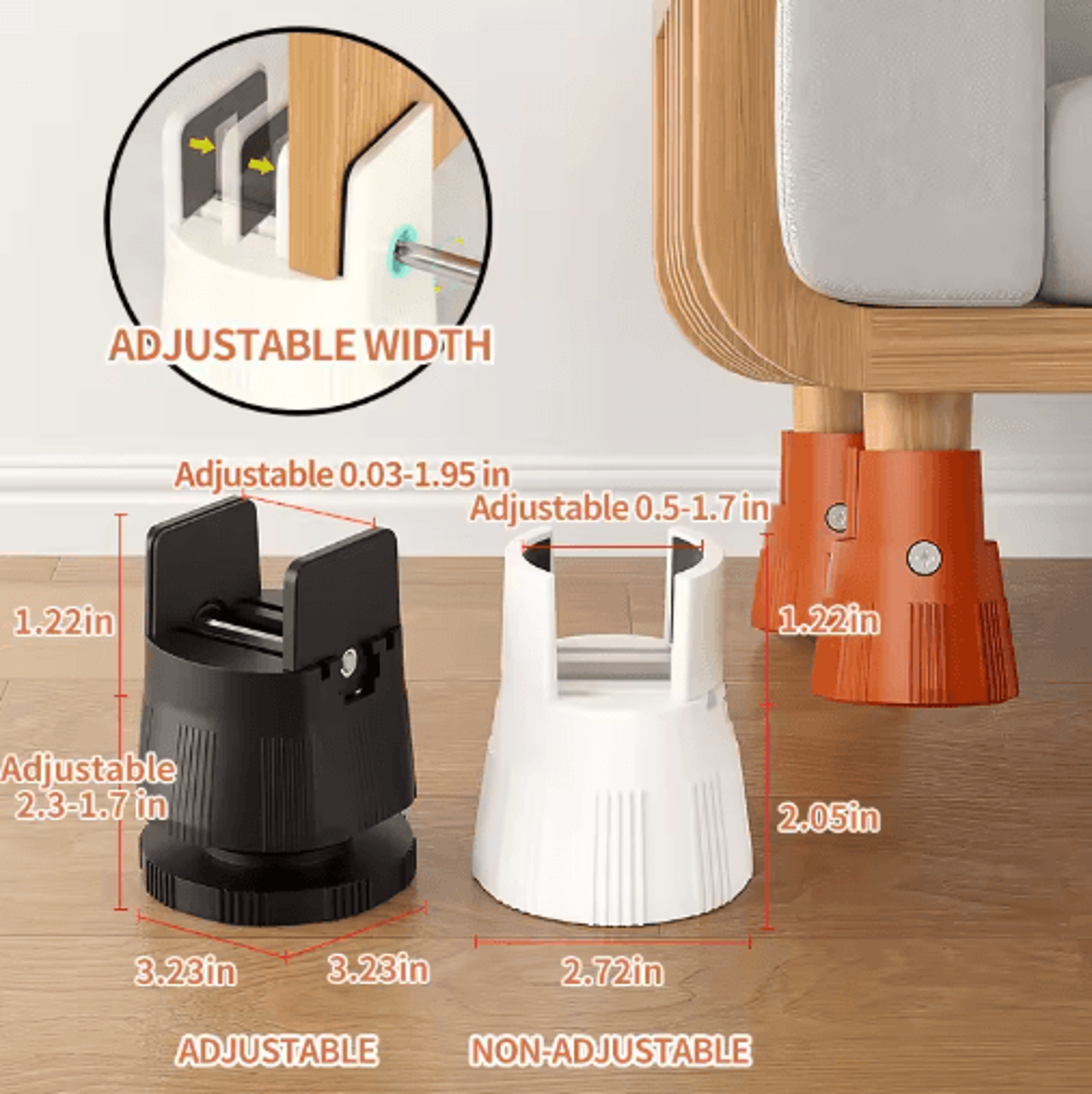 Adjustable Splint Type Furniture Protection Pads Moisture Proof Shock Absorbing Leg Covers 23