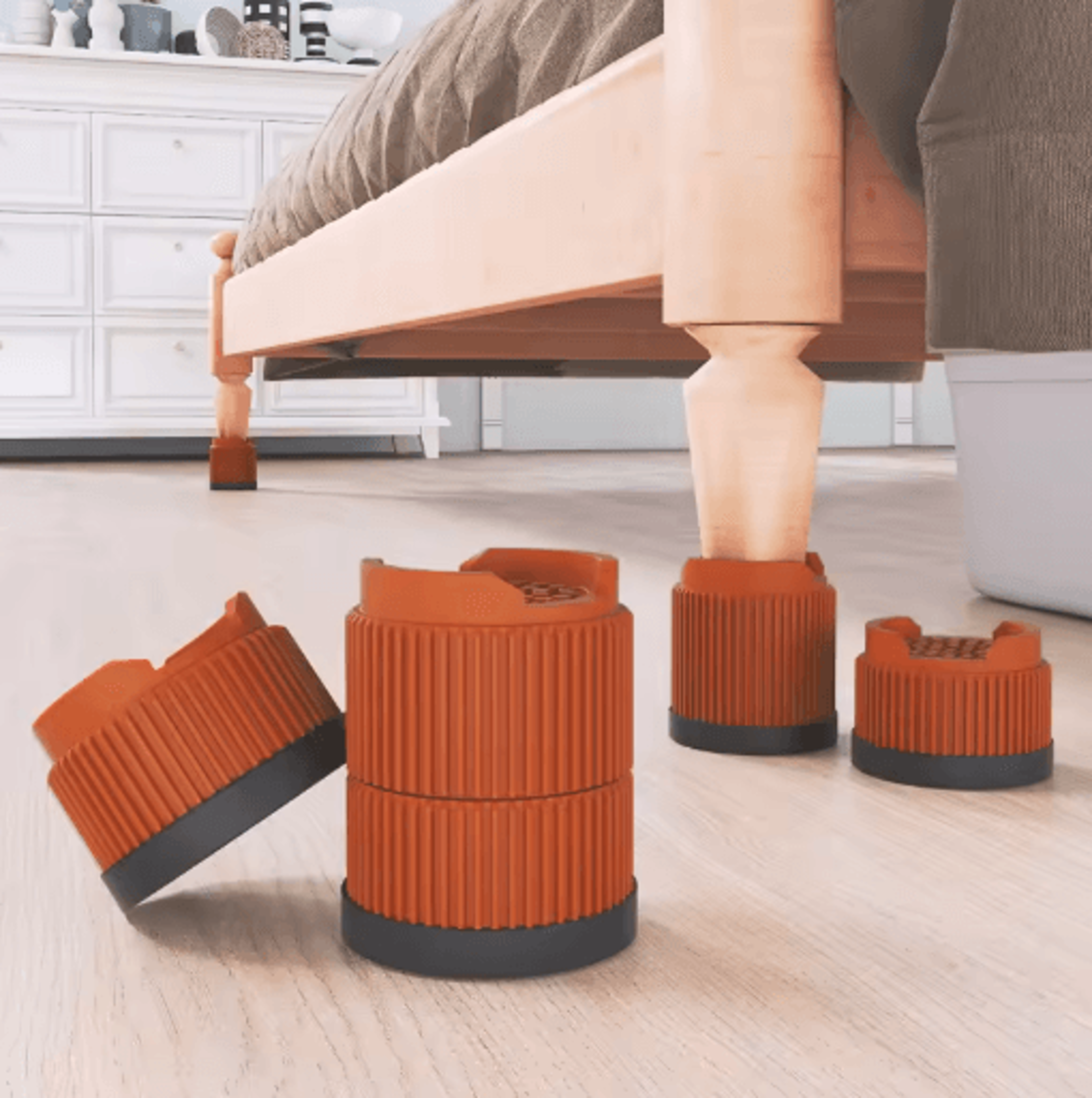 Adjustable Height Furniture Risers Multi Size Leg Protectors For Sofa Bed And Chair 0