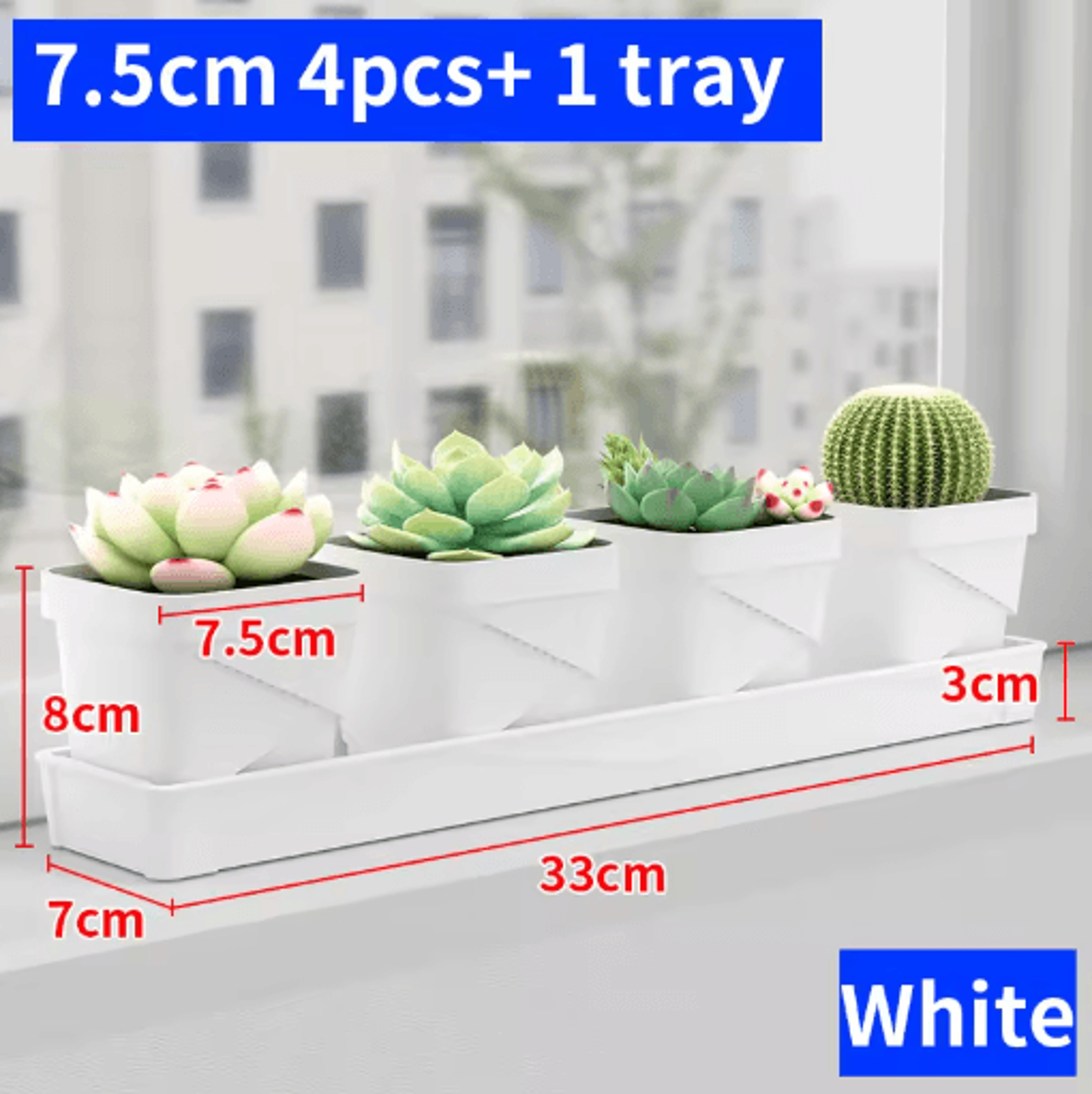 Square Ventilated Plastic Flower Pot Succulent Planter With Thick Drainage Tray 2