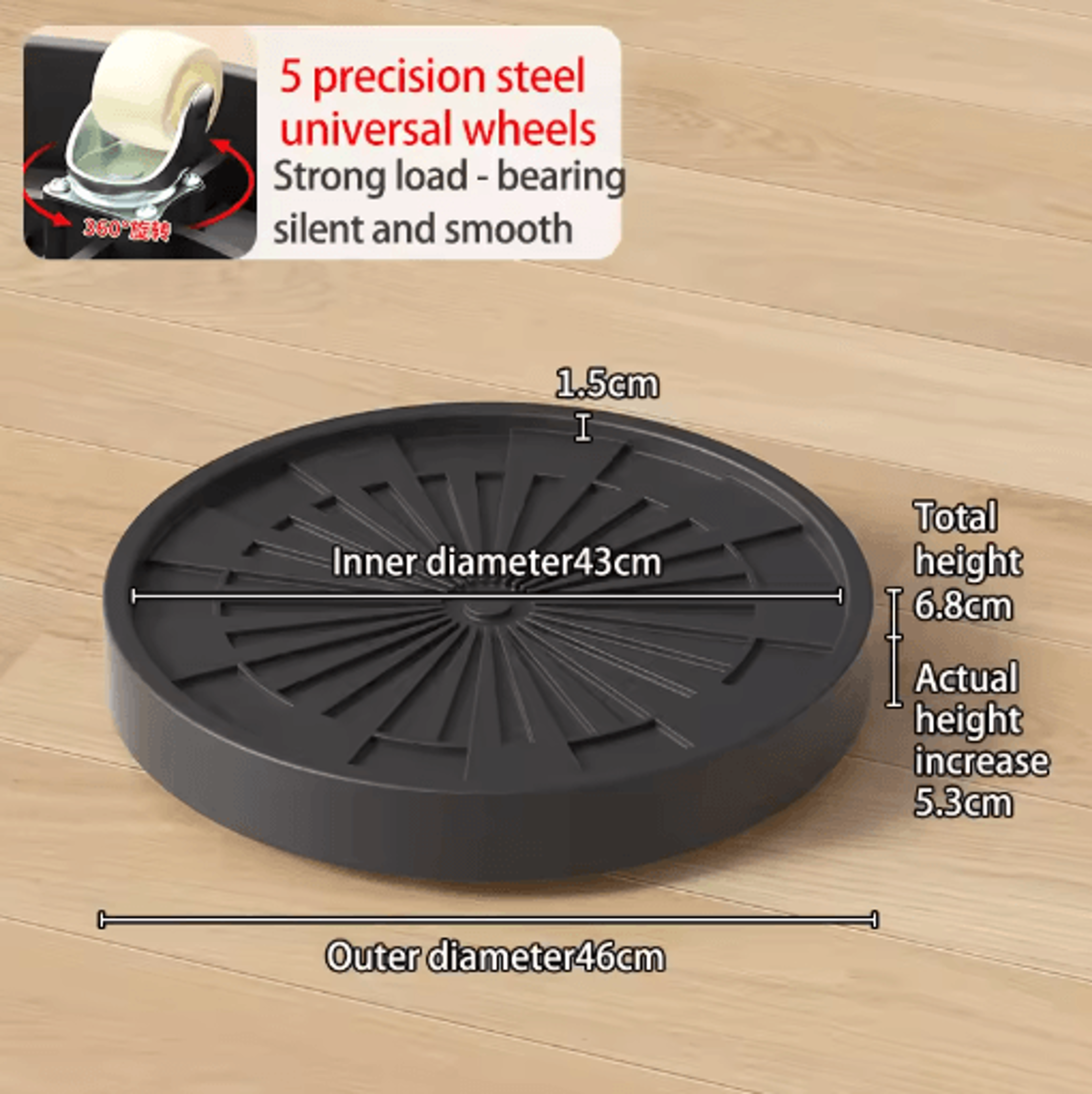 Plastic Universal Wheel Bracket Roller Movable Base For Easy Flower Pot Movement 1