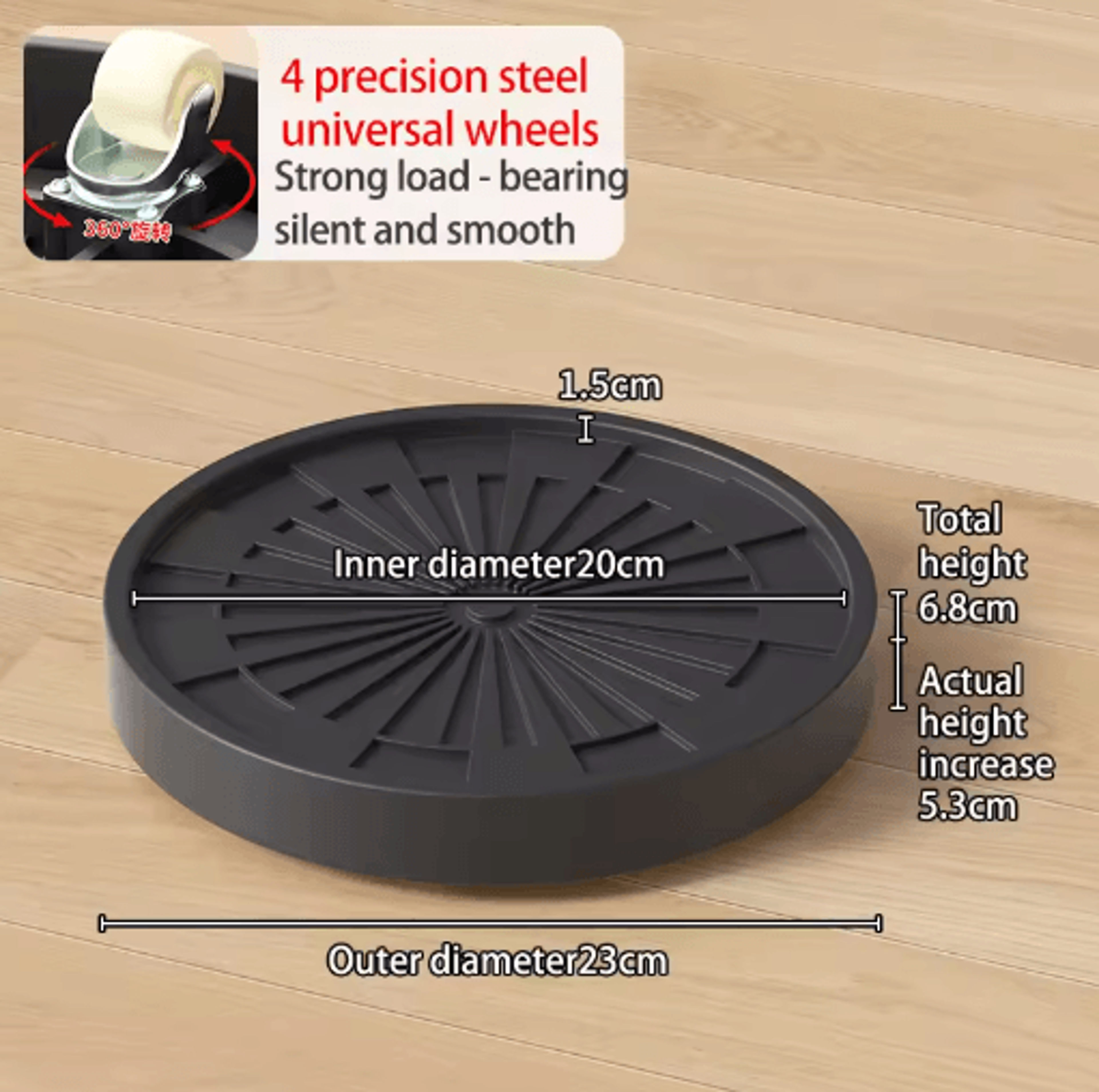 Plastic Universal Wheel Bracket Roller Movable Base For Easy Flower Pot Movement 11