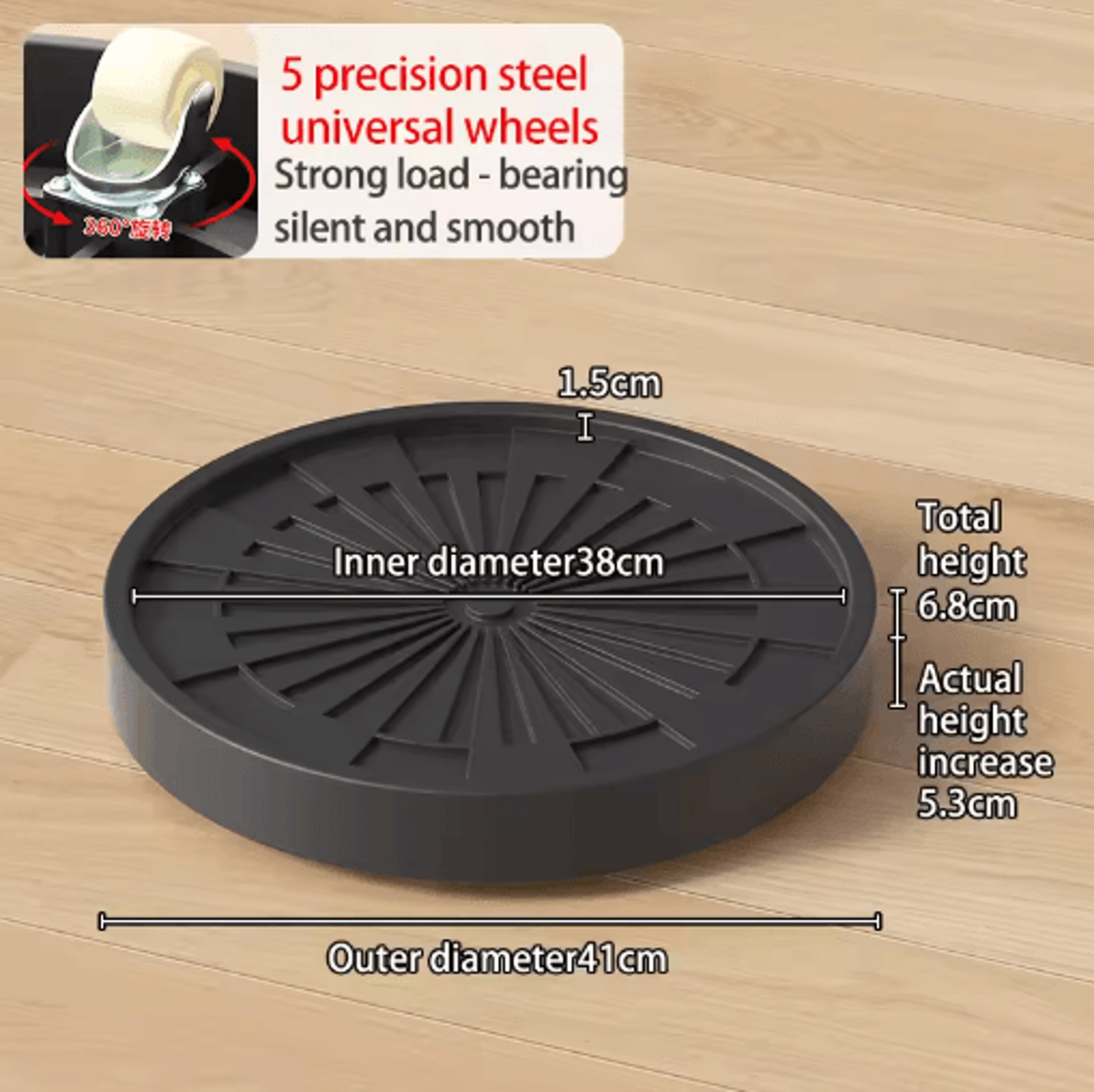 Plastic Universal Wheel Bracket Roller Movable Base For Easy Flower Pot Movement 3