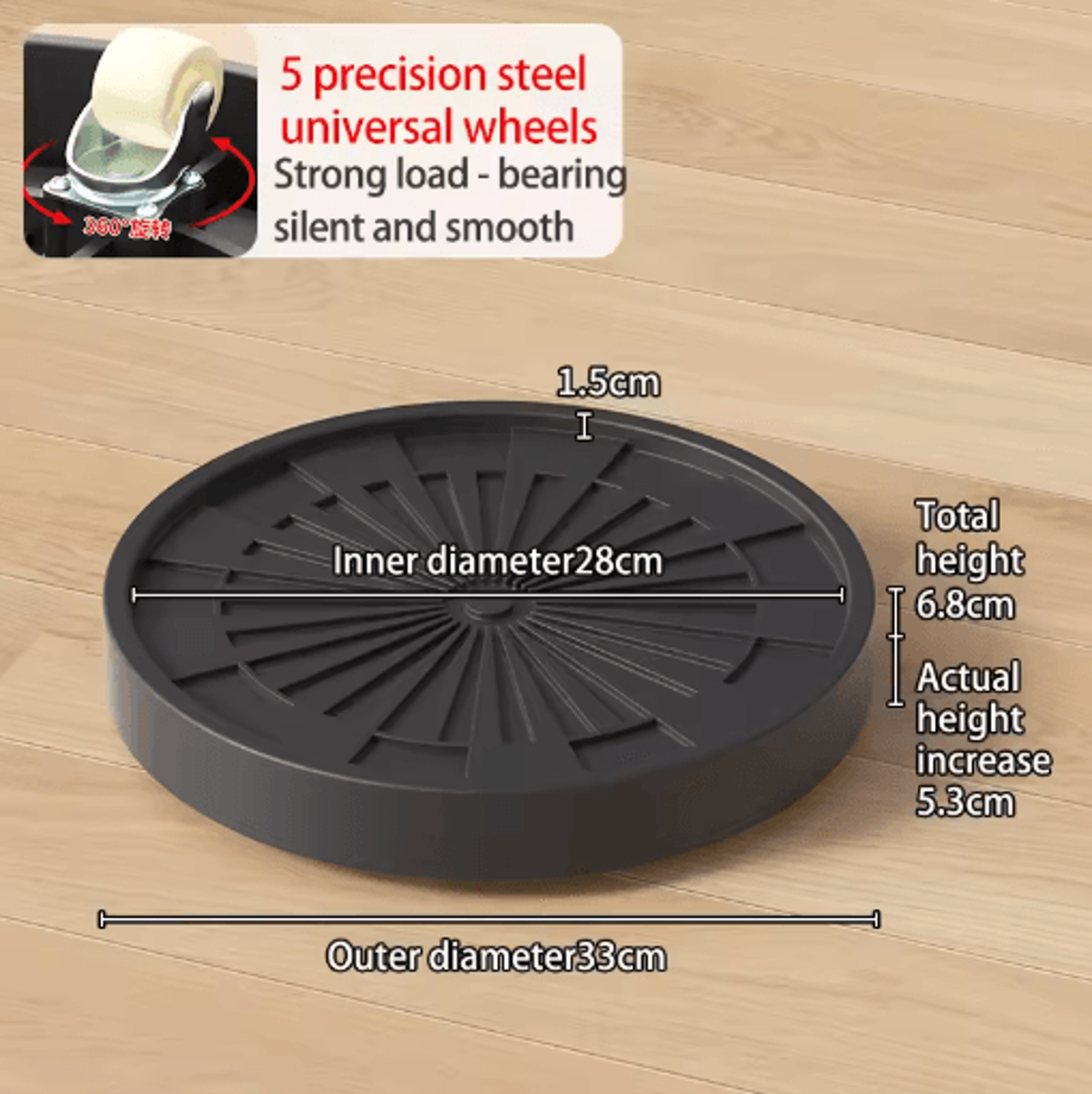 Plastic Universal Wheel Bracket Roller Movable Base For Easy Flower Pot Movement 5