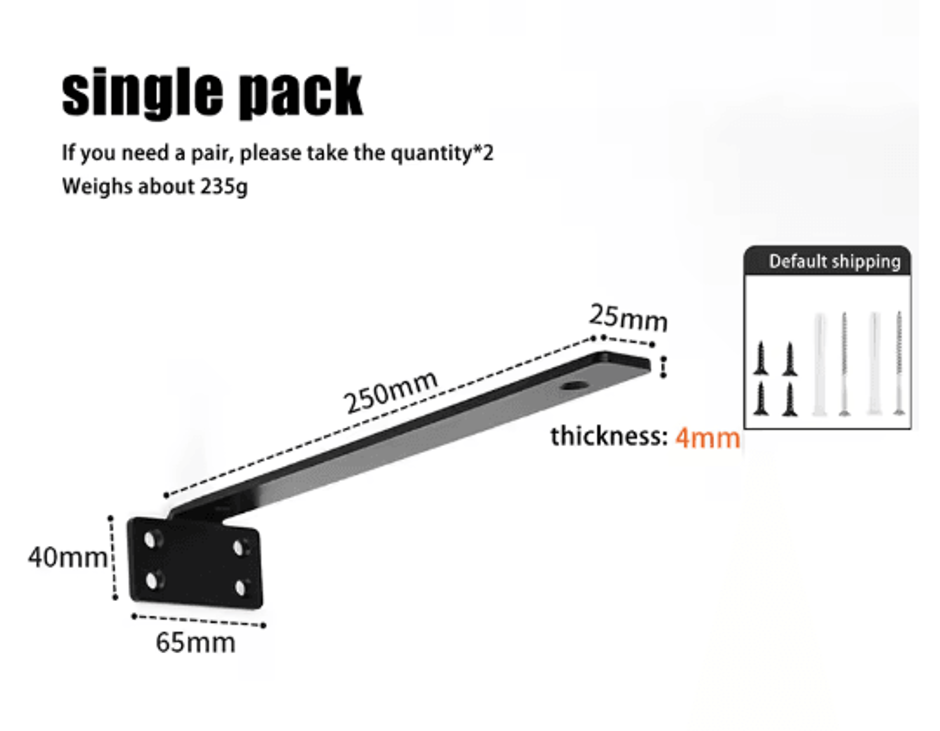 Heavy Duty Cast Iron Floating Shelf Brackets 4mm Thick Invisible L Brackets For Strong Shelf Suppor 6