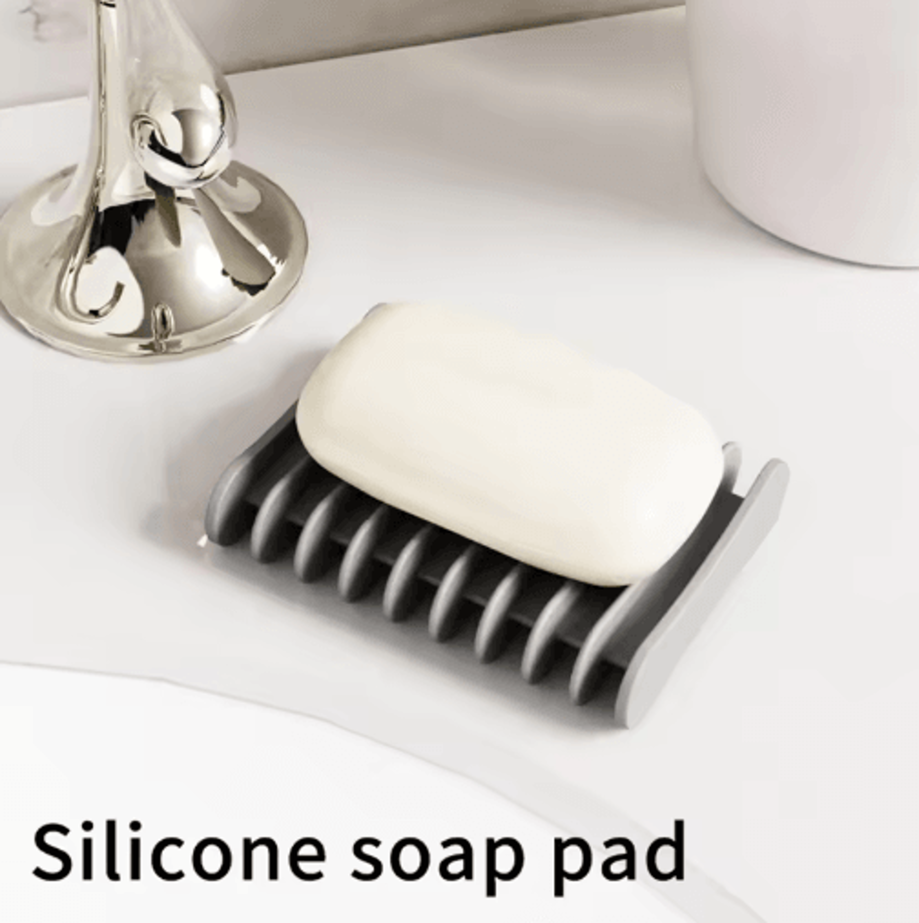 Premium Silicone Self Draining Soap Dish Compact Easy To Clean Soap Holder 6