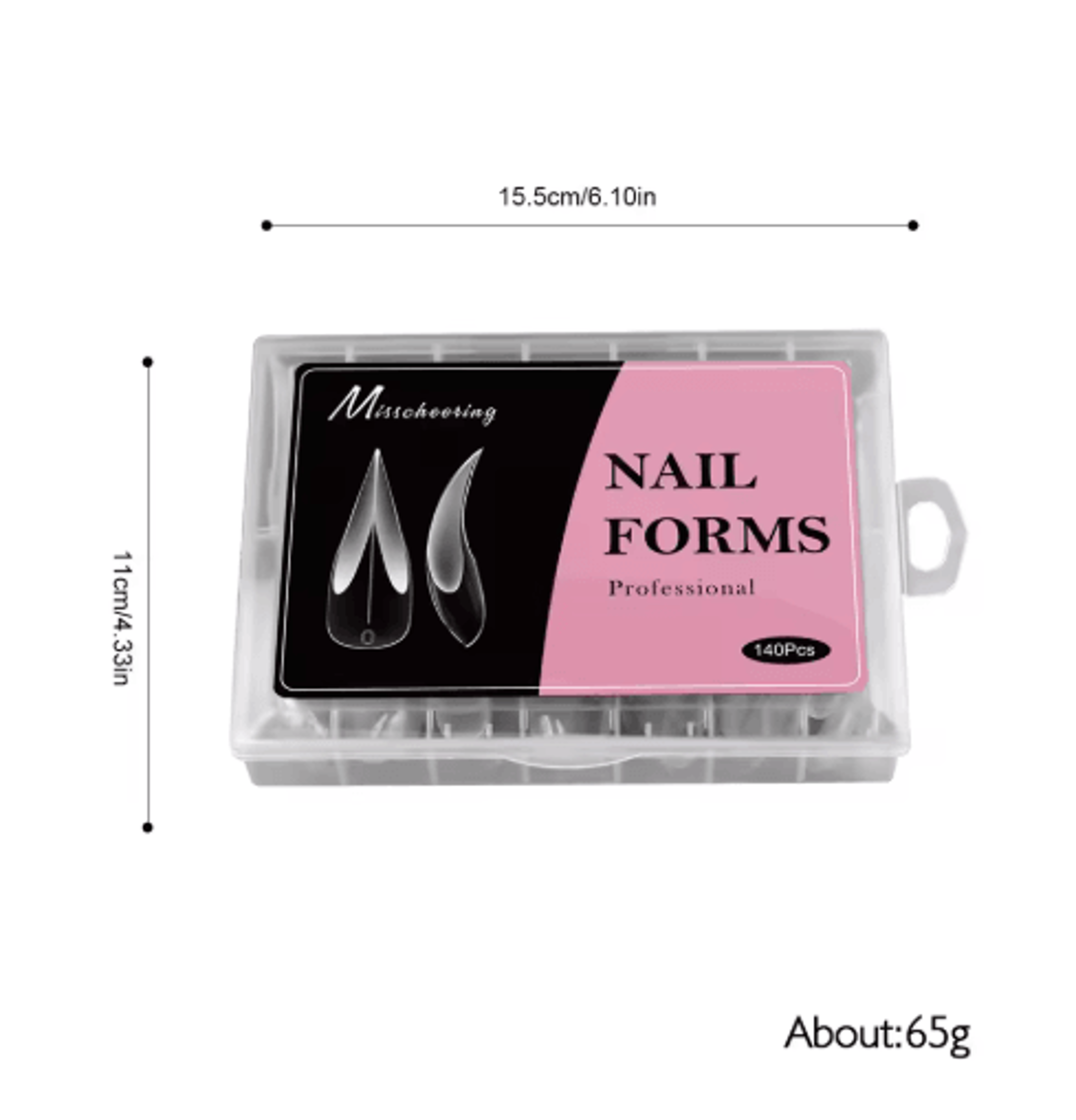 140PCS Reusable Nail Extension Tips Clear Dragon Claw Long Stiletto Press On Nails 1