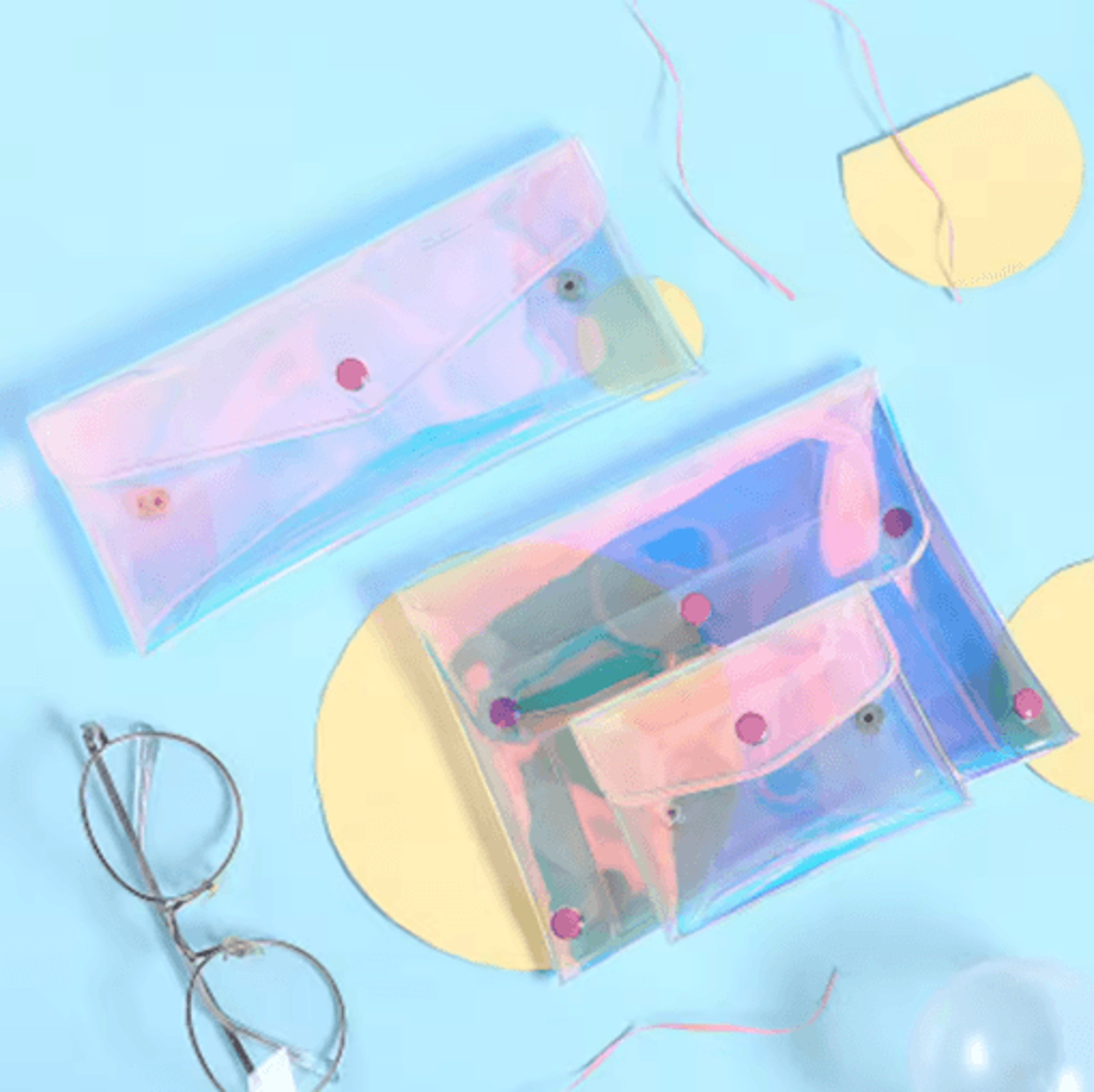 Laser Pouch Makeup Bag Waterproof PVC Cosmetic And Pencil Case Organizer 3 Sizes 0