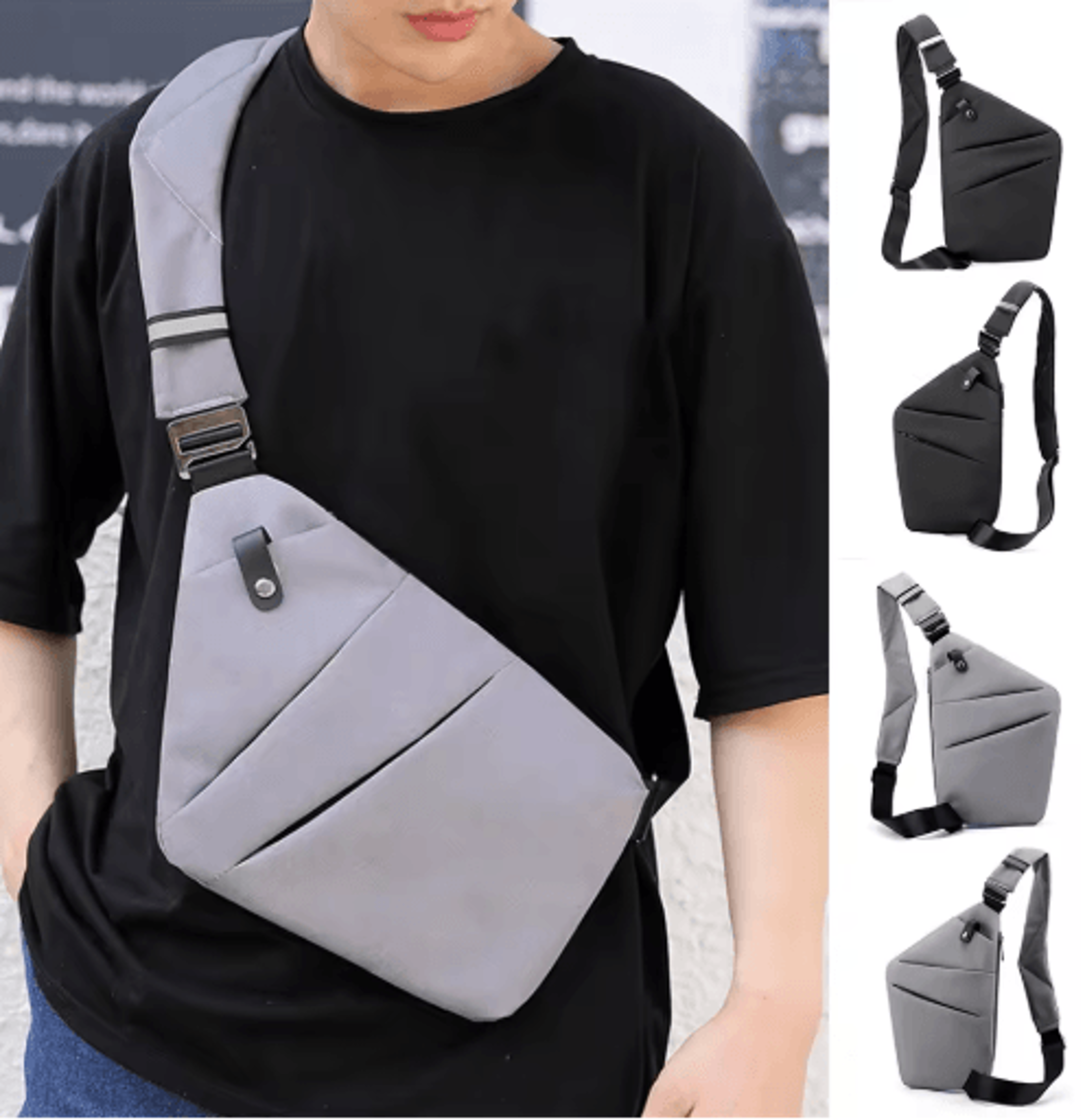 Slim Crossbody Sling Bag Lightweight Nylon Travel Fanny Pack With Adjustable Strap 0