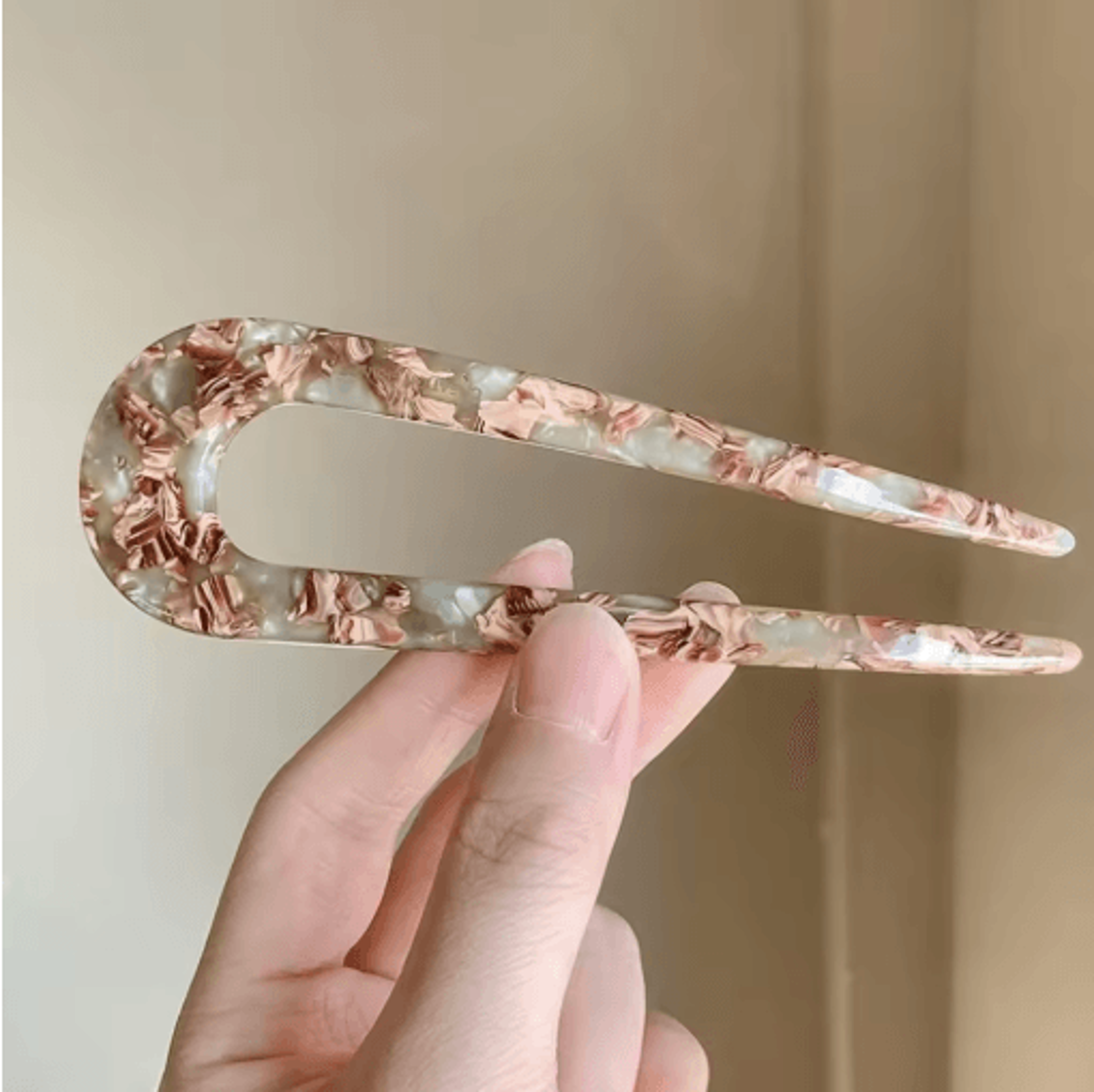 U Shaped Hair Fork French Style Acrylic Geometric Hairpin For Women And Girls 7