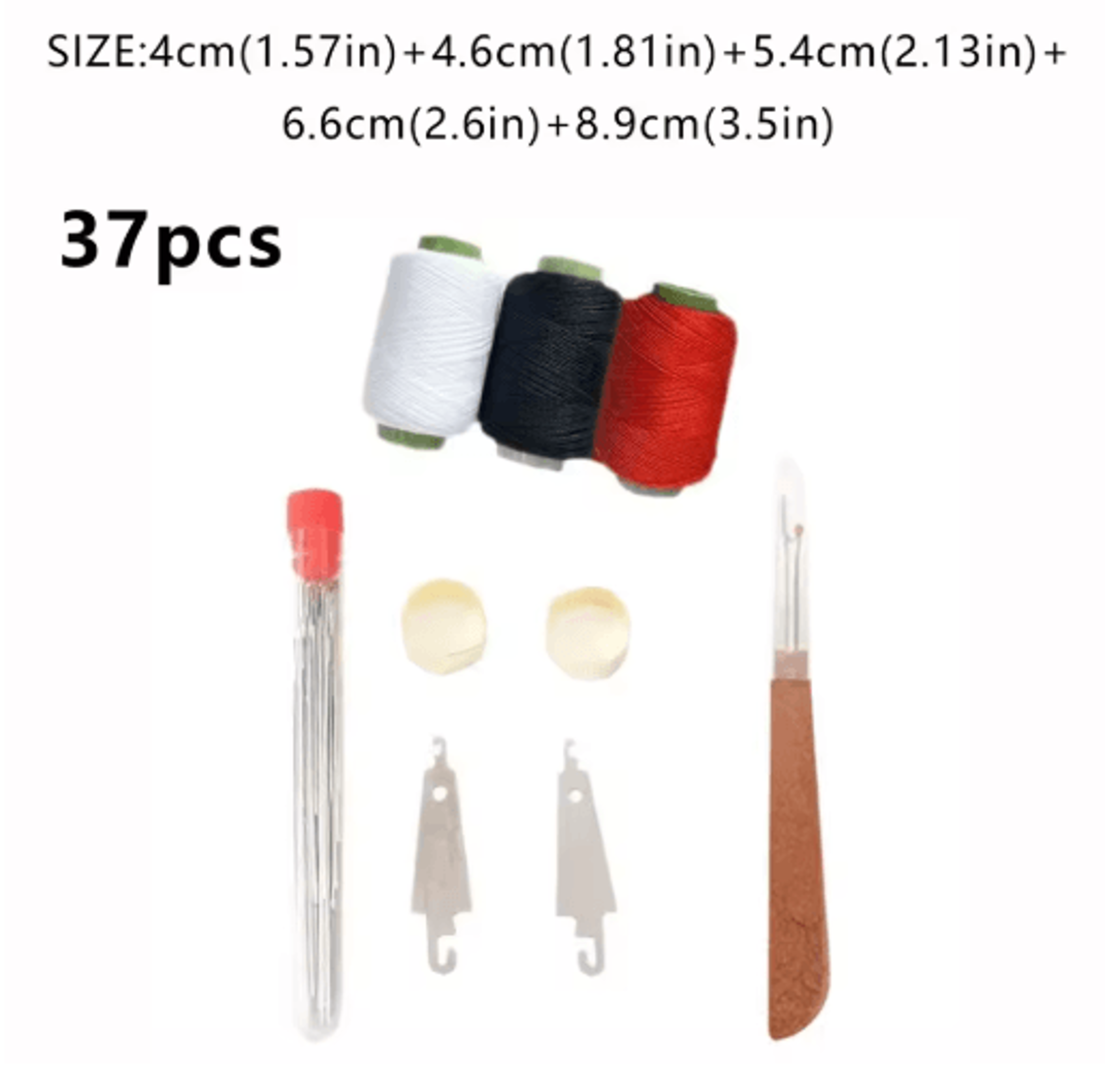 Large Eye Hand Sewing Needles Set 34 37 PCS High Carbon Steel Needles With Thread For DIY And Elder 5