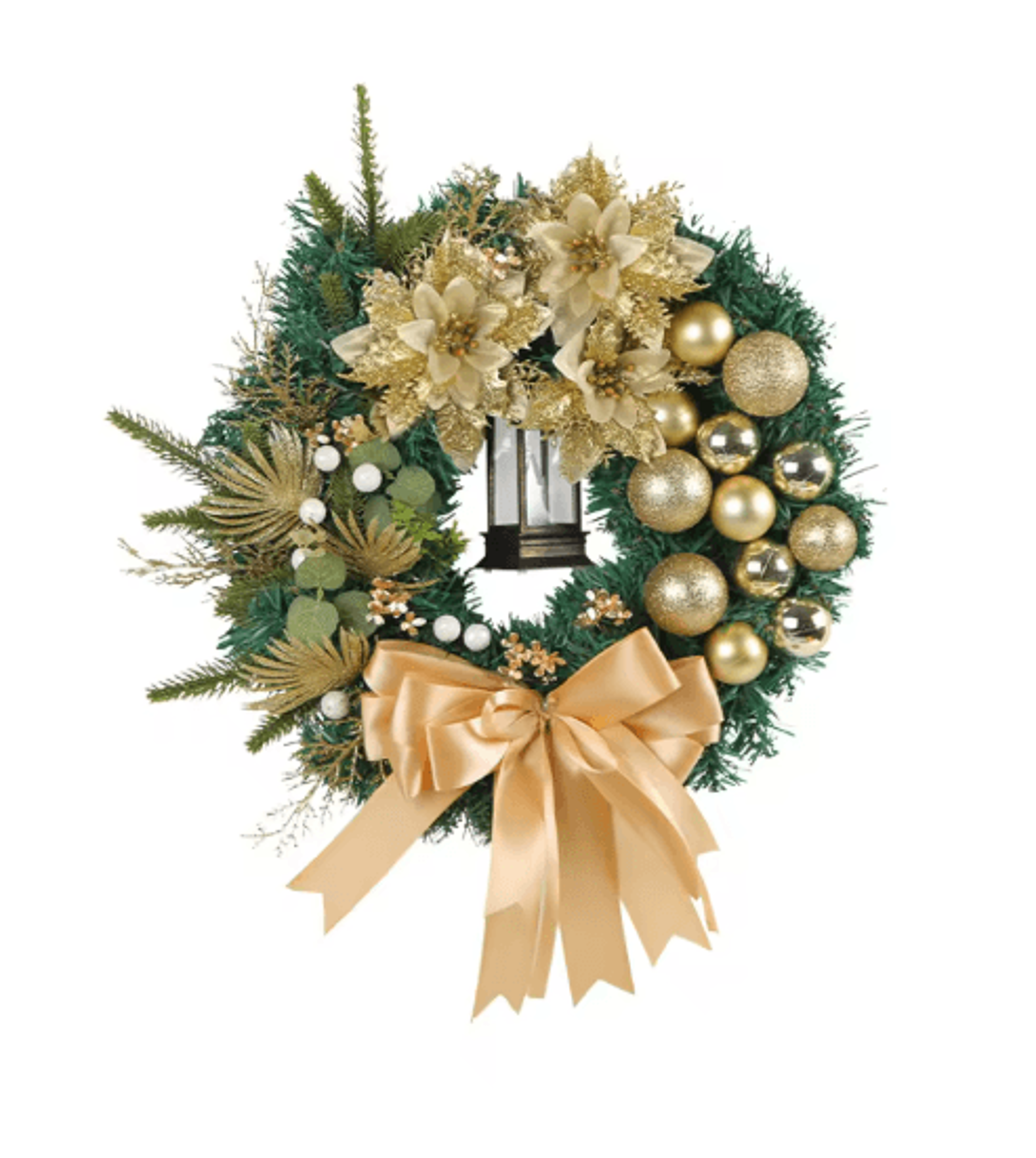Christmas LED Wreath With Red Bow Lighted Holiday Garland For Indoor And Outdoor Decor 3