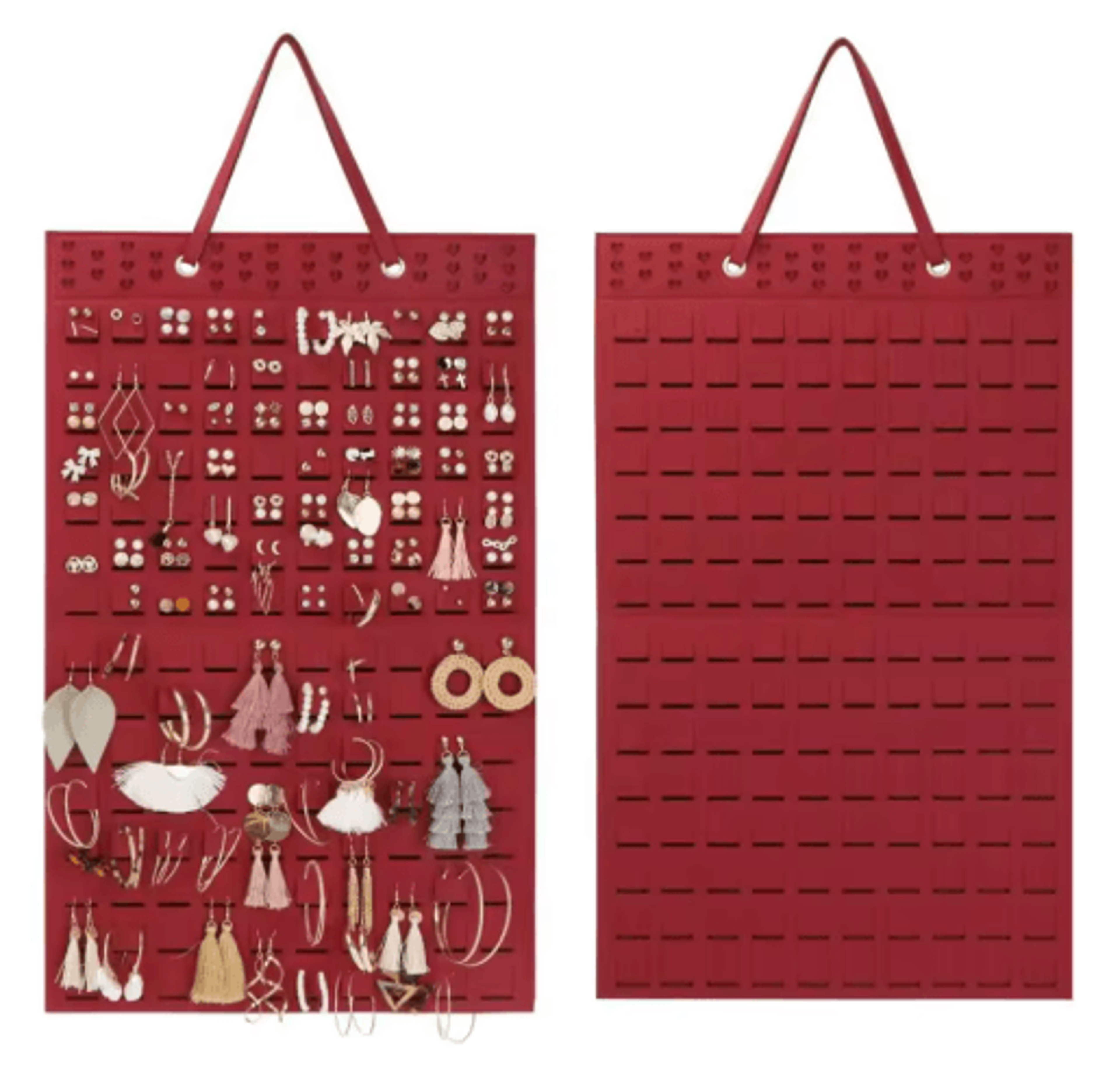 Felt Jewelry Hanging Organizer Wall Mounted Storage Bag For Earrings Necklaces And Rings 8