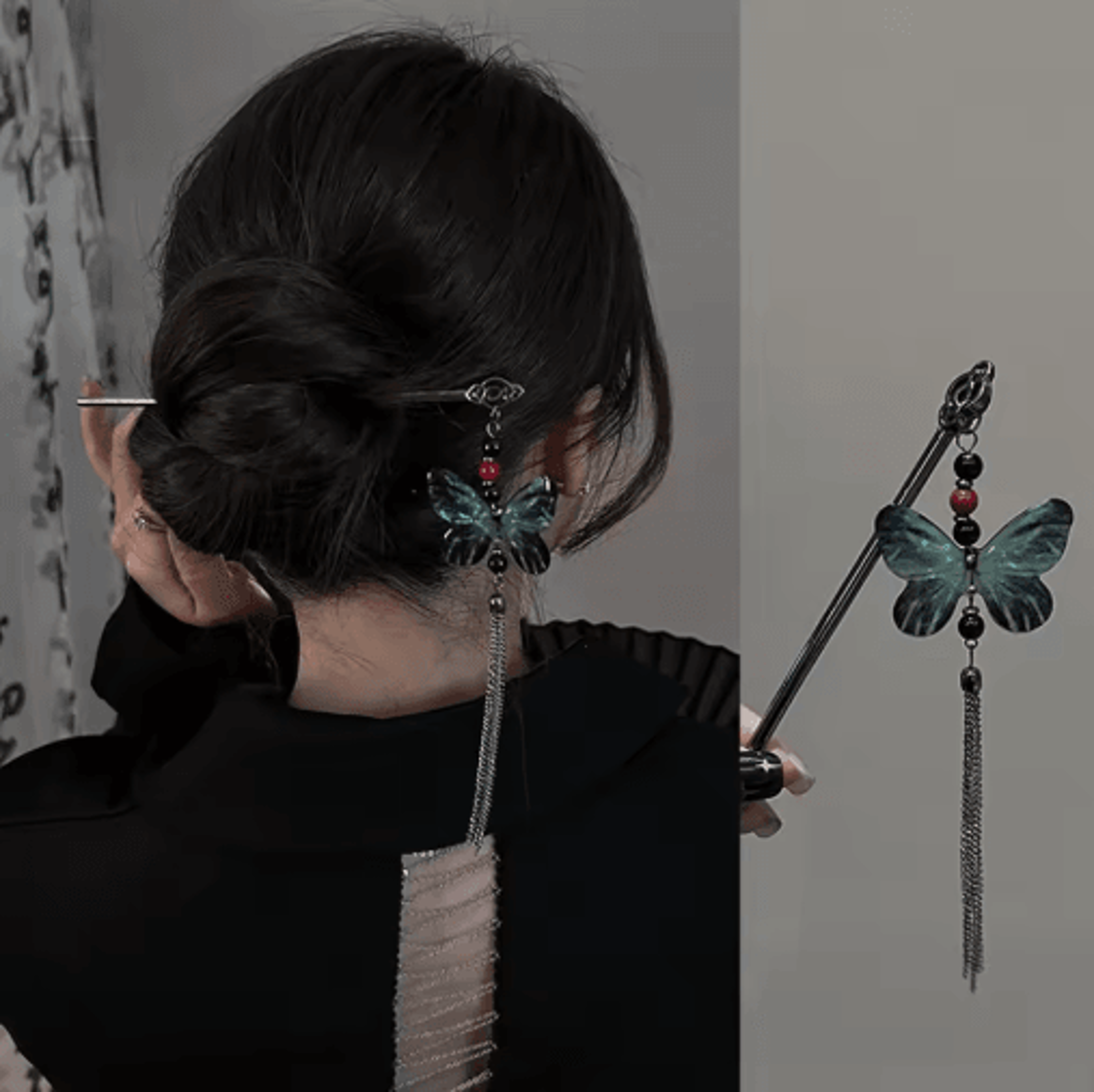 Chinese Style Vintage Butterfly Hair Clip Tassel Zinc Alloy Hairpin For Weddings And Parties 7