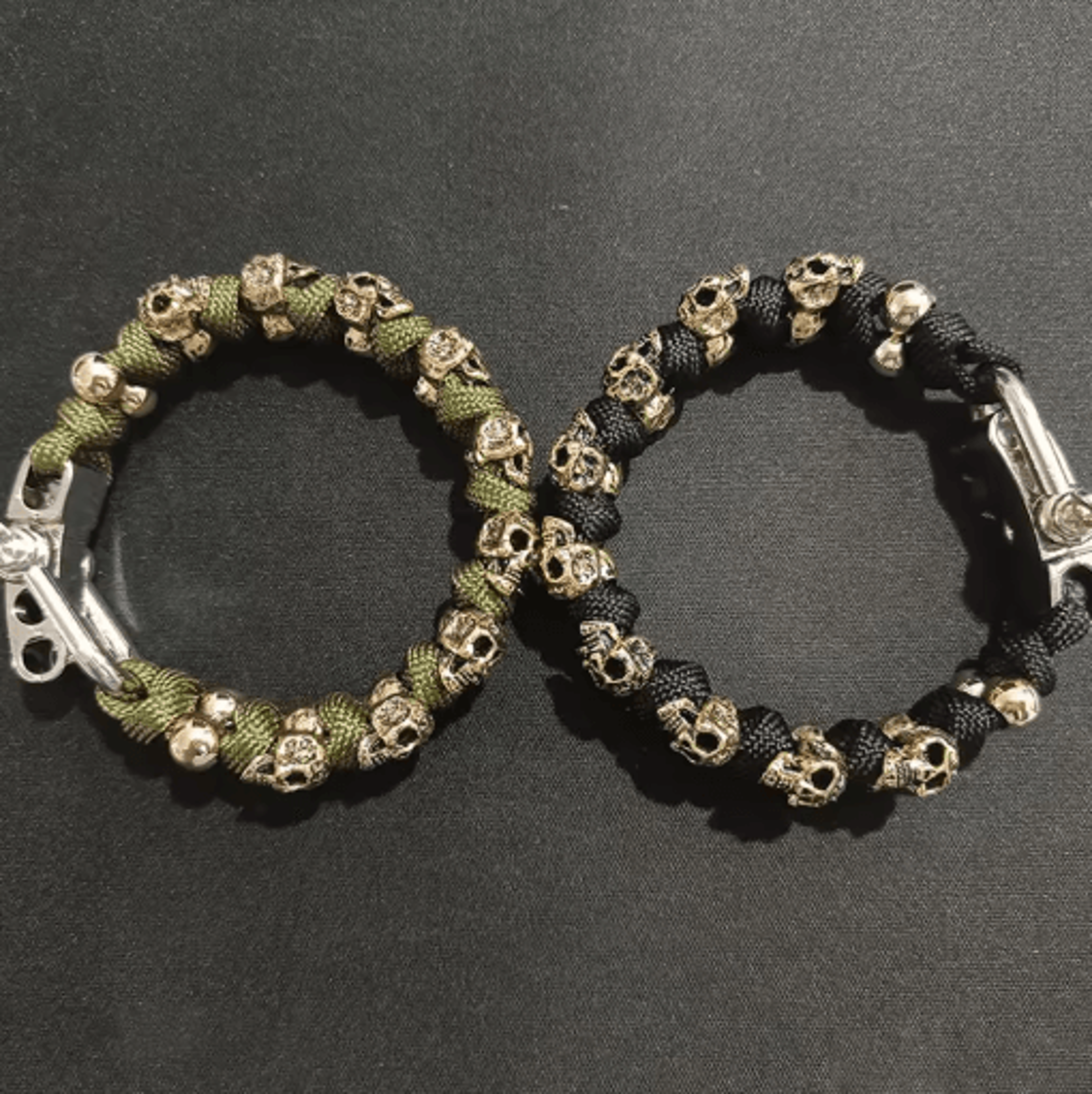 Punk Skull Paracord Bracelet For Men Vintage Handmade Adjustable Wristband 7