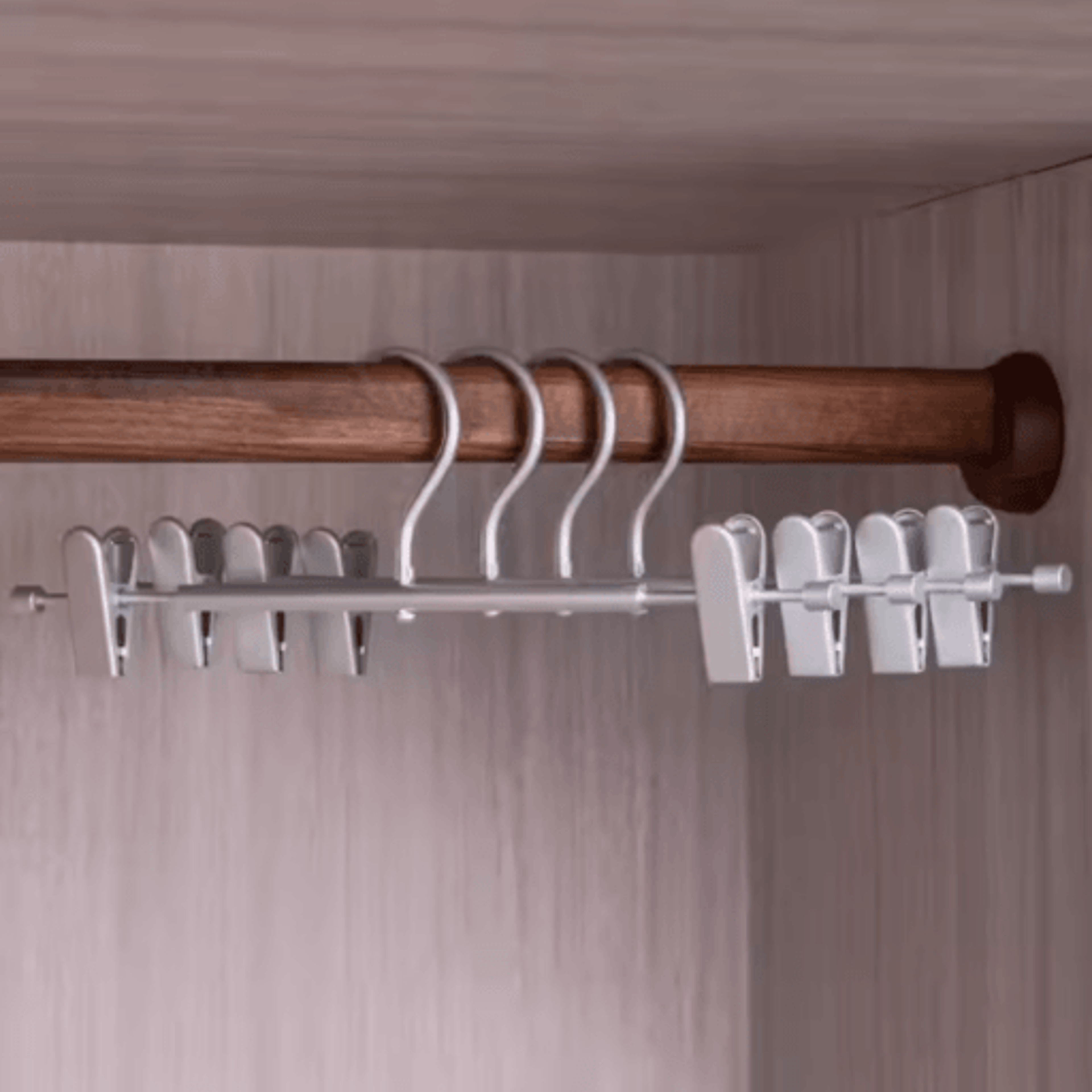 Aluminum Alloy Pants Hanger With Clips Non Slip Stretchable Trouser And Skirt Organizer 8