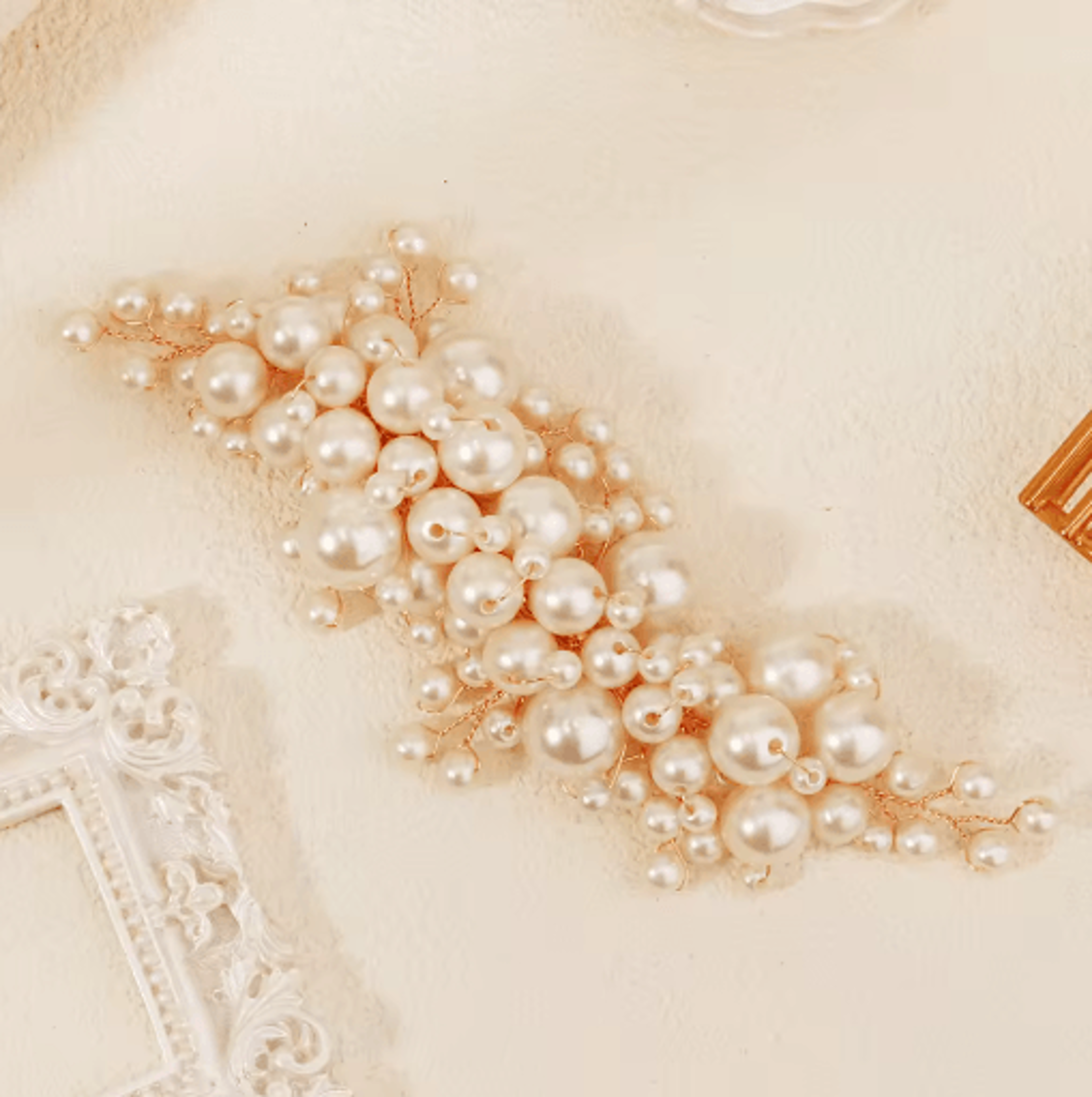 Pearl Hair Clip Elegant Artificial Pearl Alloy Hair Accessory For Women 2