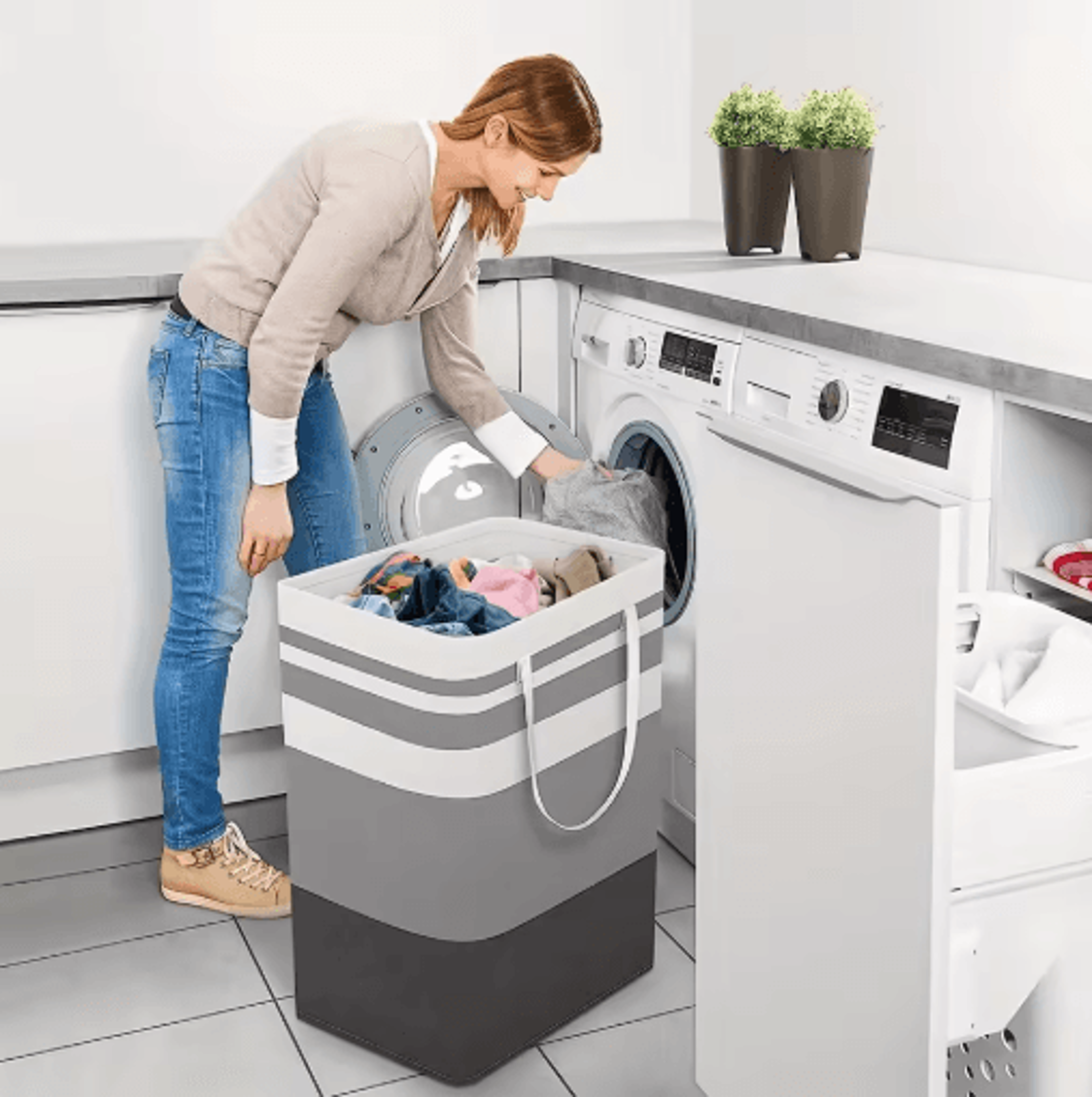 75L Large Laundry Basket Durable Clothes Hamper With Handles For Home Dorm And Hotel Use 0