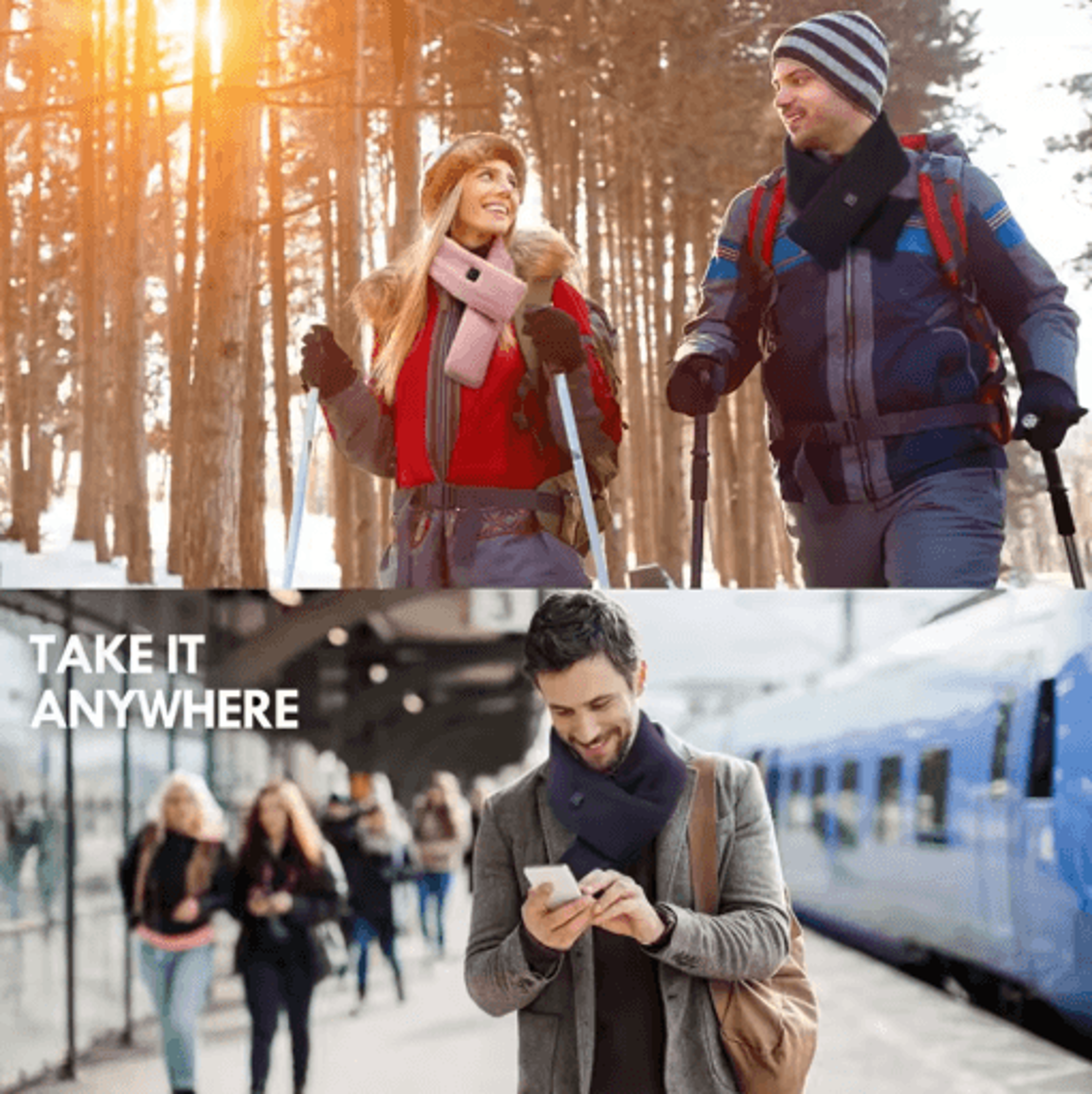 Electric Heated Neck Scarf Winter Warm Neck Wrap With 3 Gear Temperature Control No Battery 12
