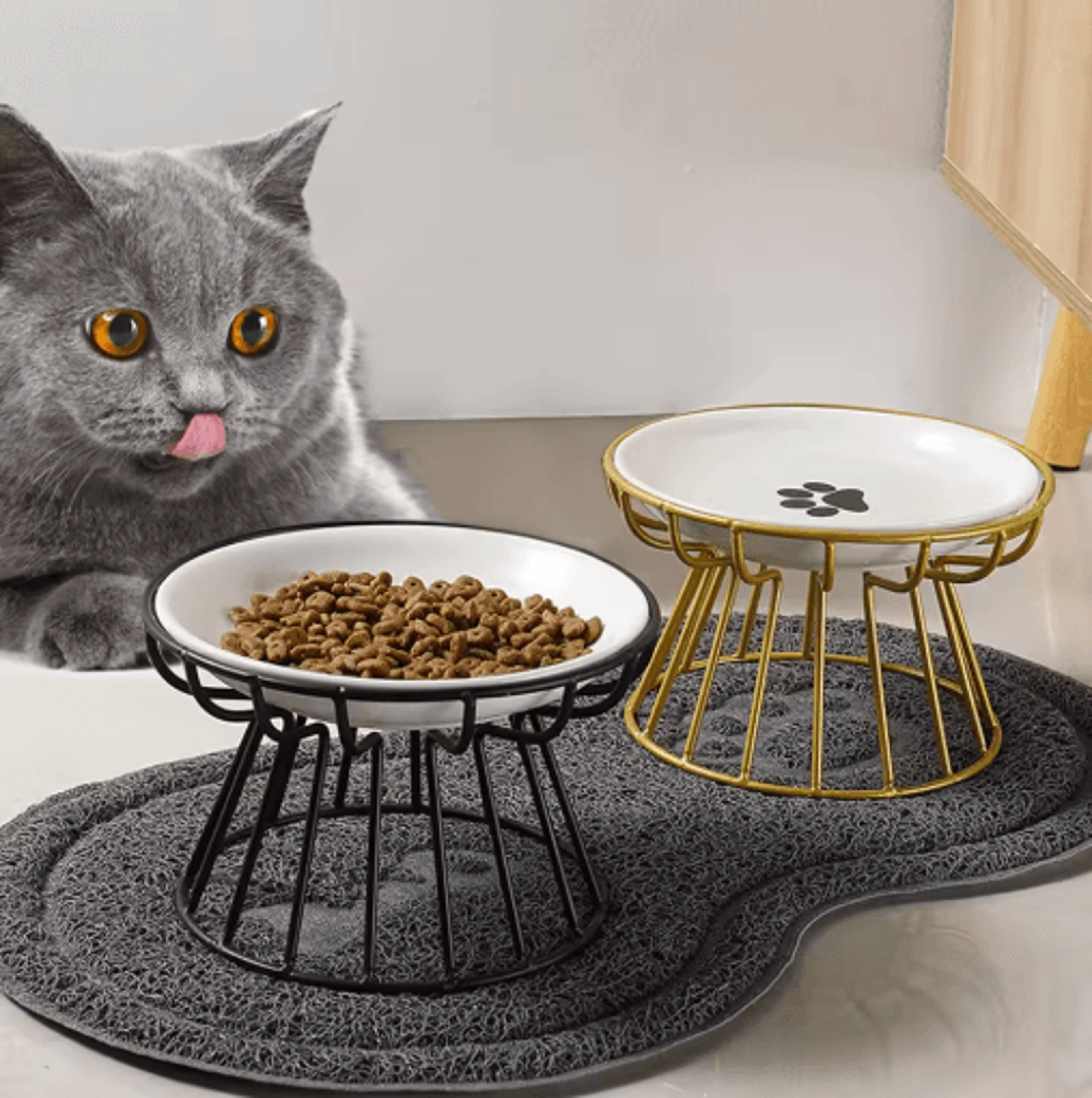 Ceramic Cat Food Bowl Wide Shallow Non Slip Pet Feeding Dish For Kittens And Puppies 11