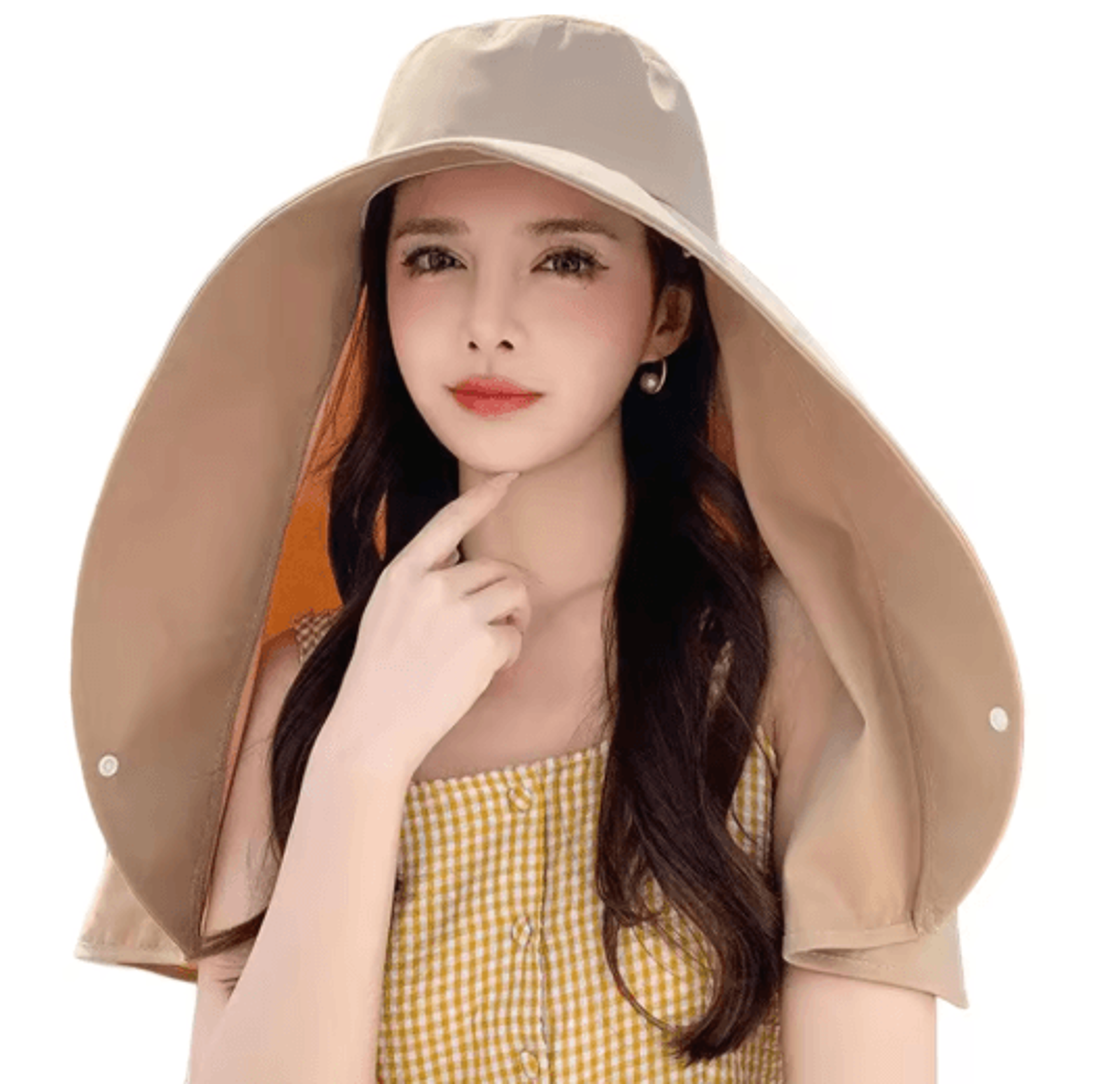 Sun Protection Hat With Neck Cover Breathable Wide Brim Travel And Beach Hat 3