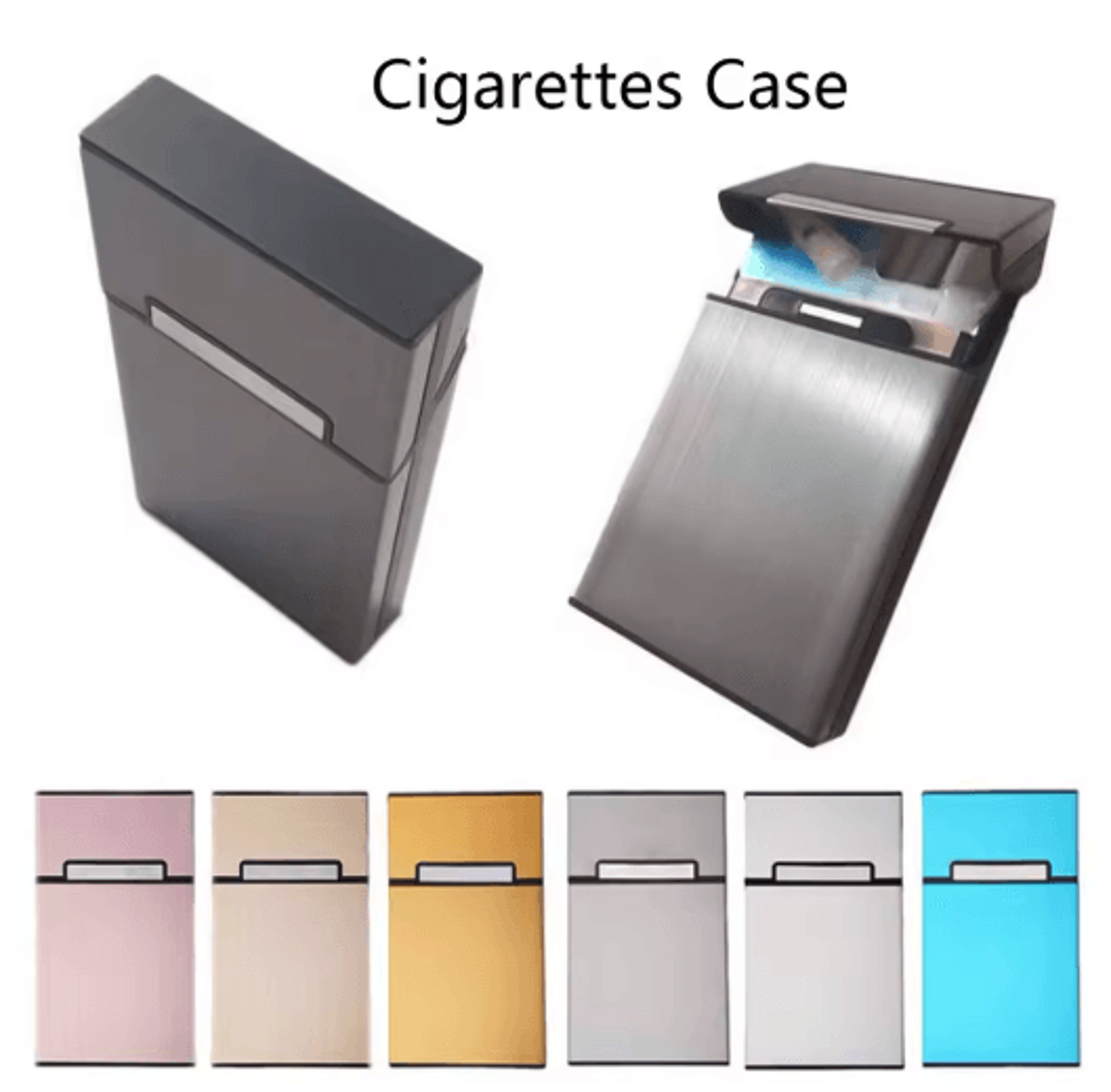 Portable Aluminum Cigarette Case  Slim Pocket Smoking Box For Women  Ladies 0