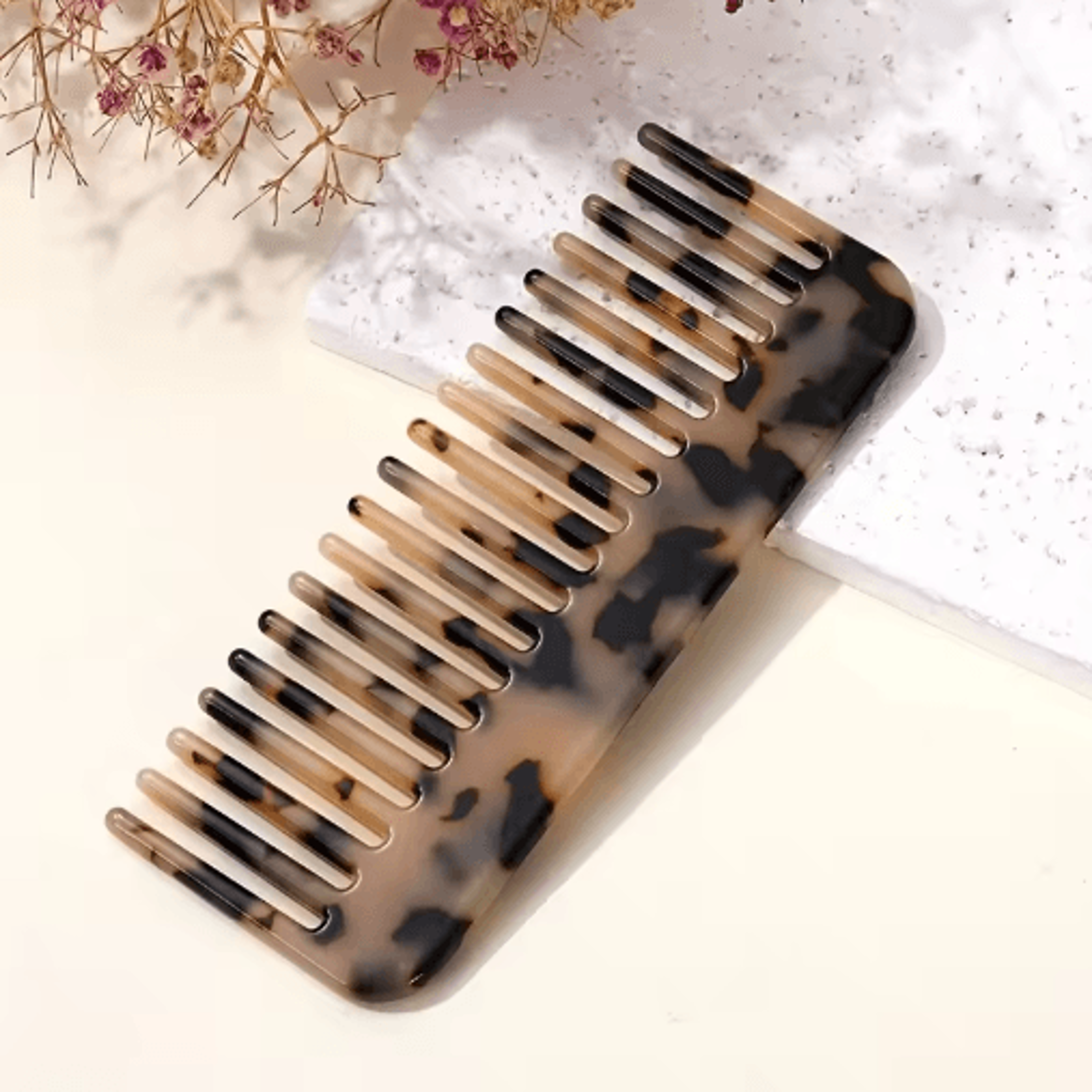 Colorful Wide Tooth Mini Comb Acetic Acid Hair Comb For Curly Thick And Wet Hair 2