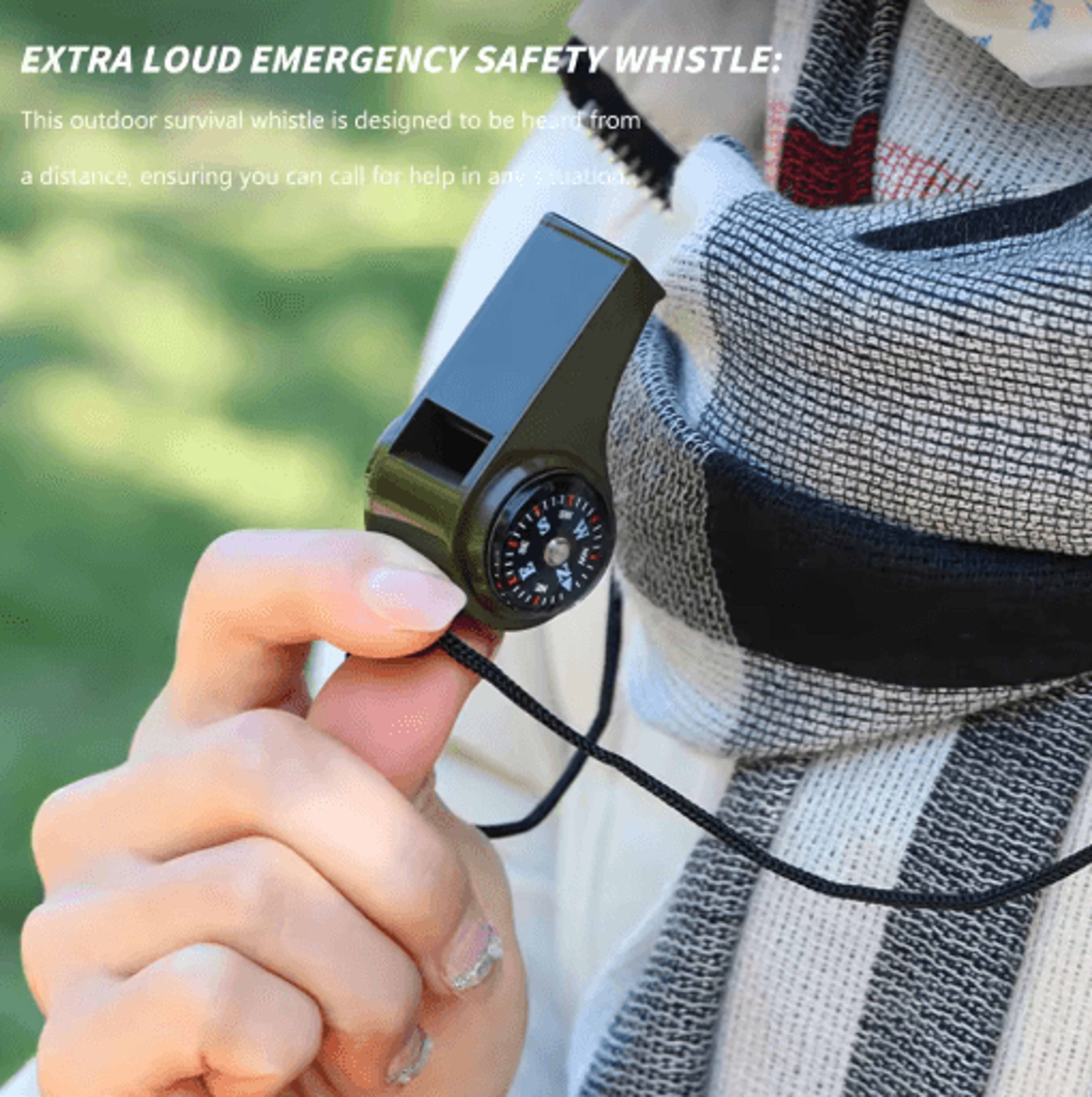 3in1 Emergency Safety Whistle Loud Survival Whistle With Mini Compass For Outdoor Adventures 0