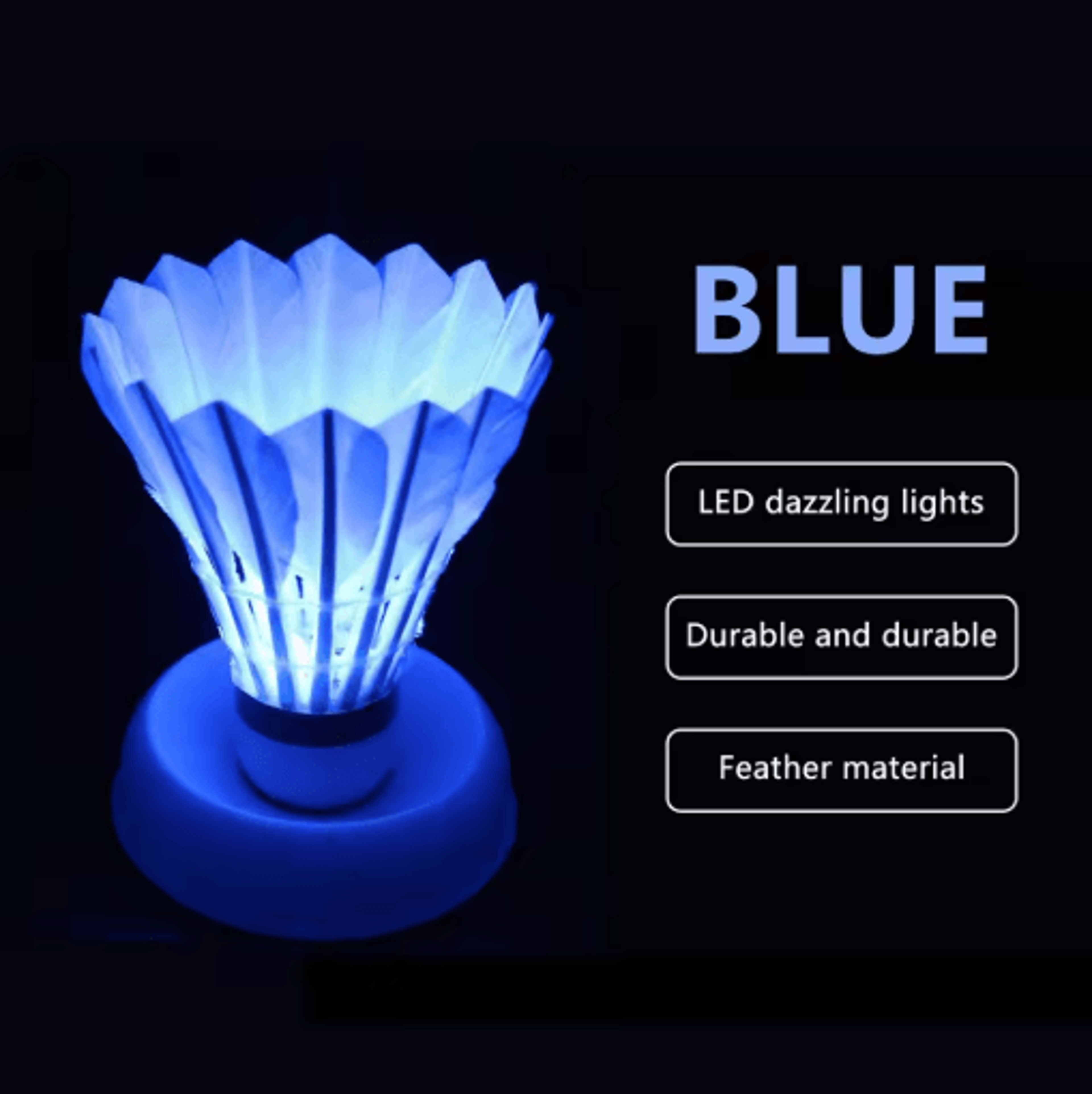 4PCS LED Badminton Shuttlecocks Light Up Glow Badminton Birdies For Indoor And Outdoor Play 10