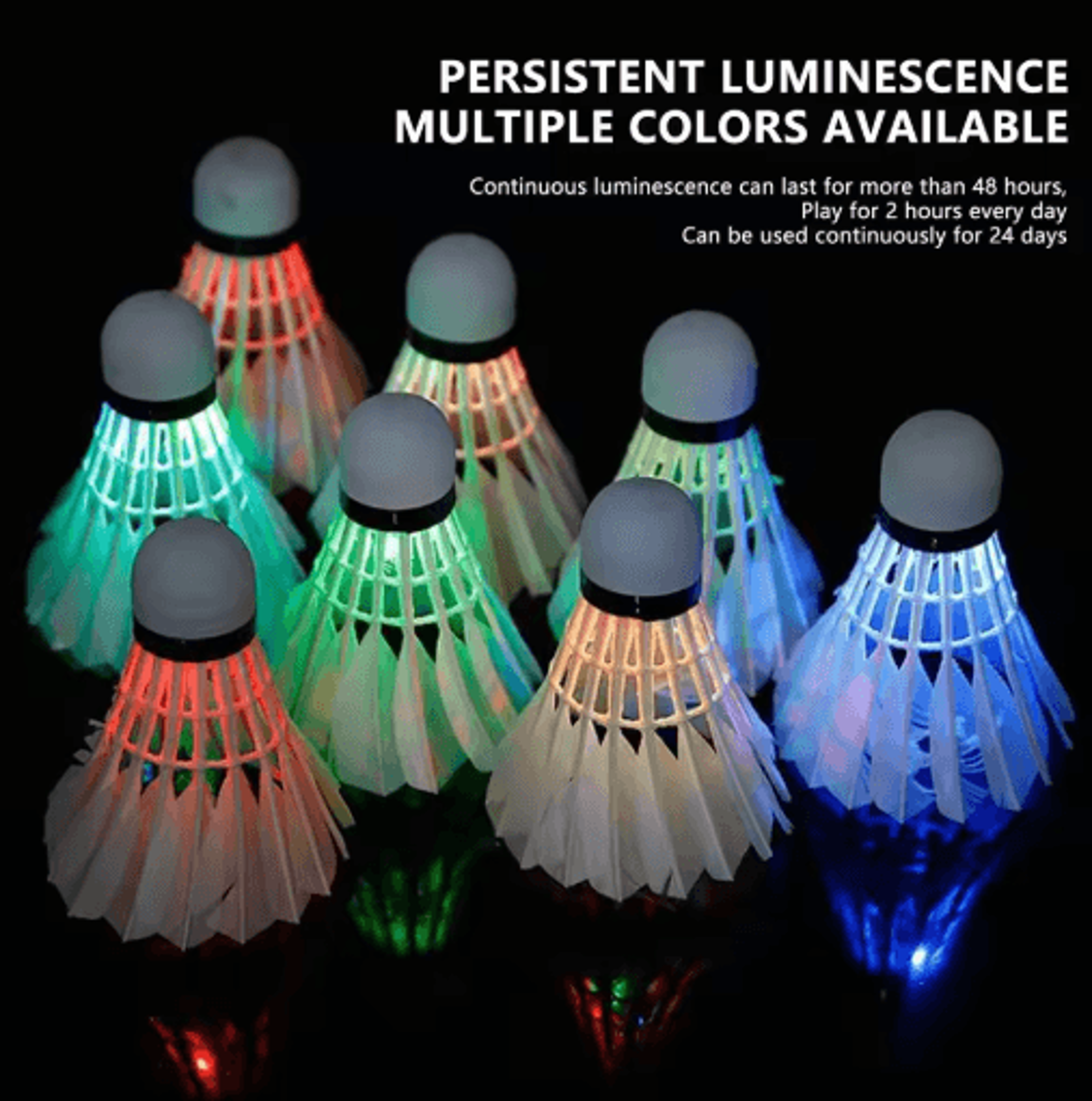 4PCS LED Badminton Shuttlecocks Light Up Glow Badminton Birdies For Indoor And Outdoor Play 0
