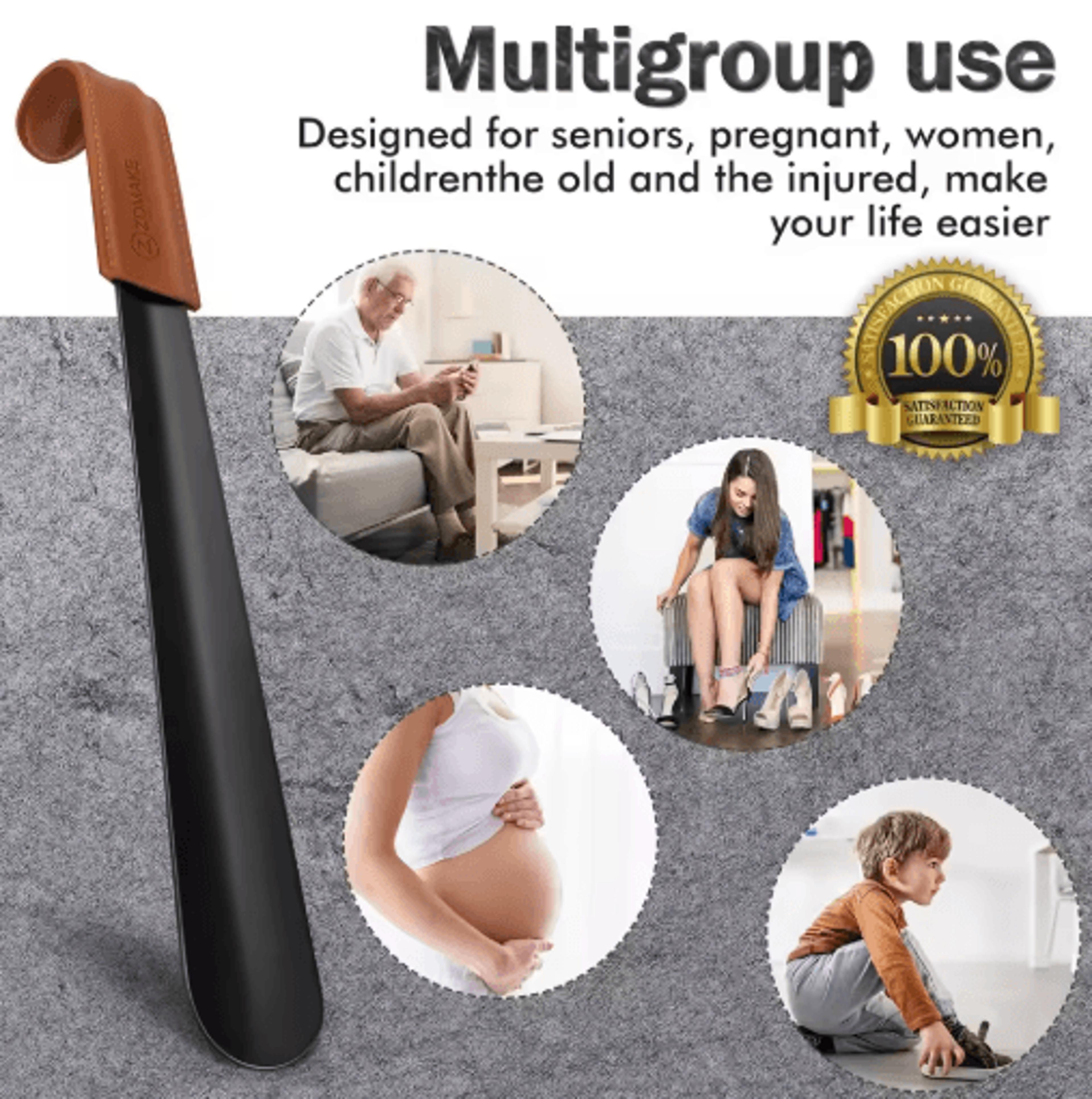 Extra Long Shoe Horn 42cm Stainless Steel Long Handled Shoehorn With Leather Strap 7