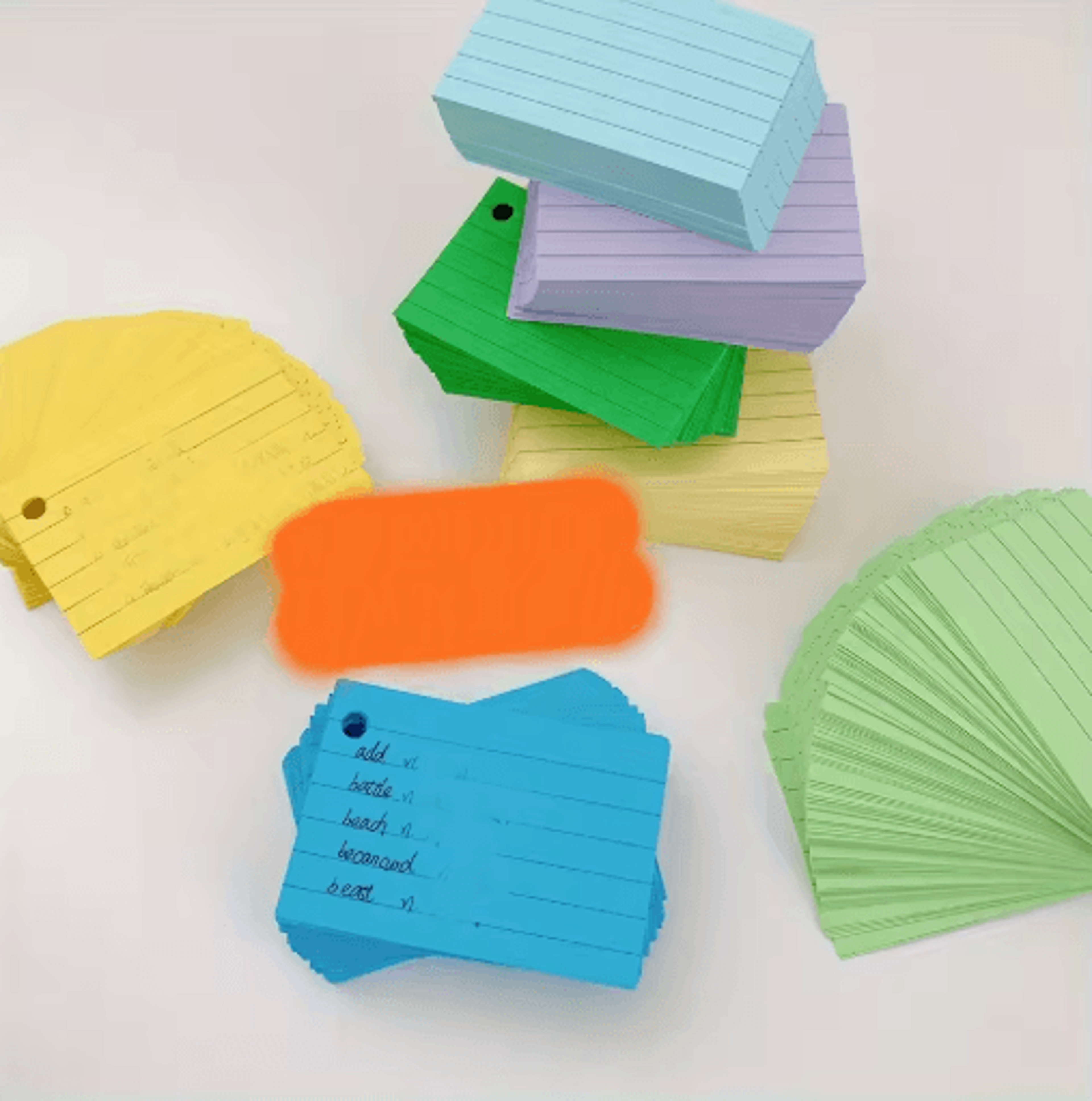 500 Sheet Lined Colored Index Cards With Rings Ruled Flashcards For Study And School Notes 2