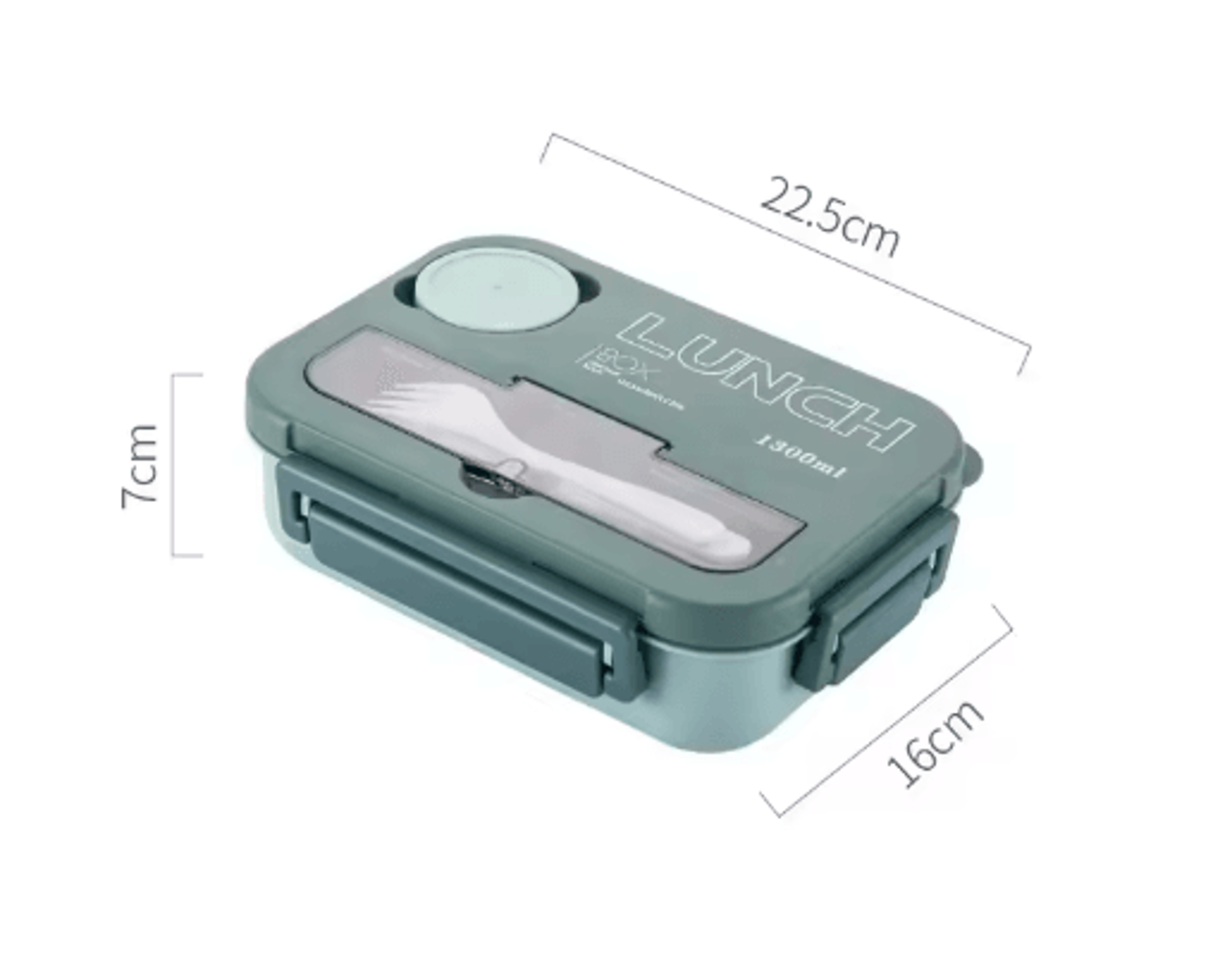 1300ML Compartment Bento Lunch Box Portable Microwave Food Container With Fork And Spoon 3