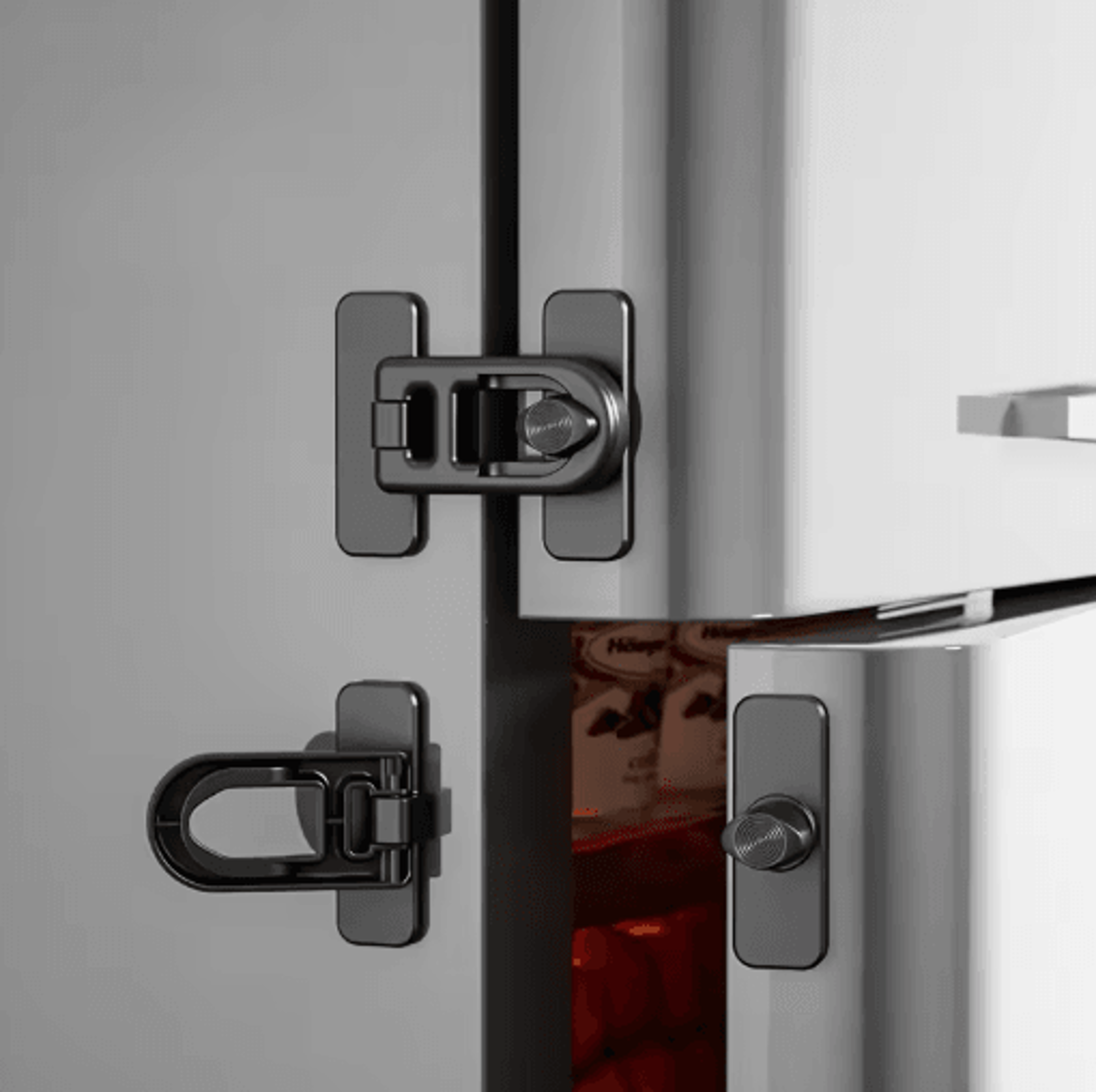 Easy Install Fridge And Freezer Door Lock No Drill Rotating Safety Lock For Home Use 4