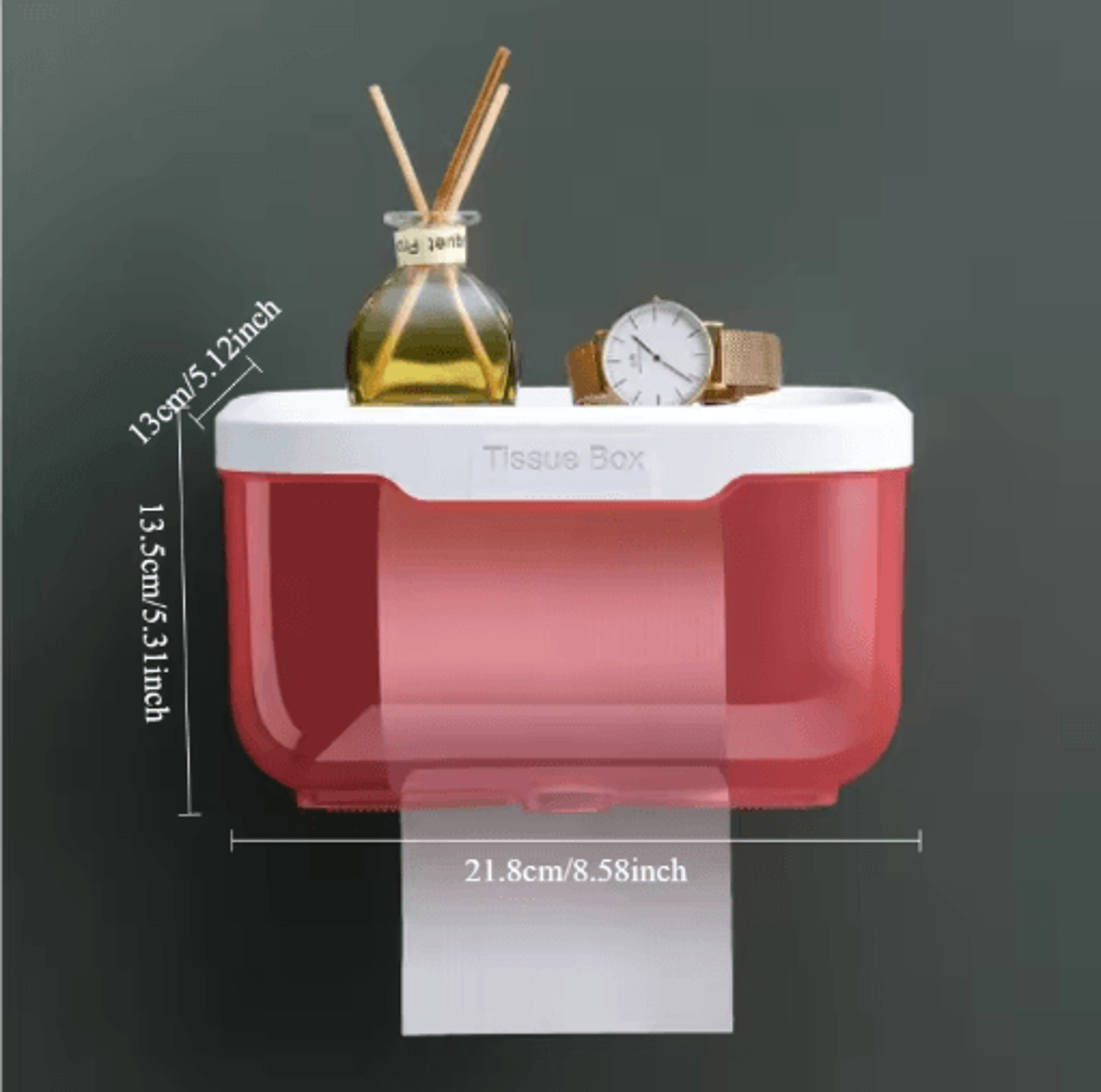 Space Saving Wall Mounted Toilet Paper Holder Adhesive Tissue Dispenser With Storage Box 5