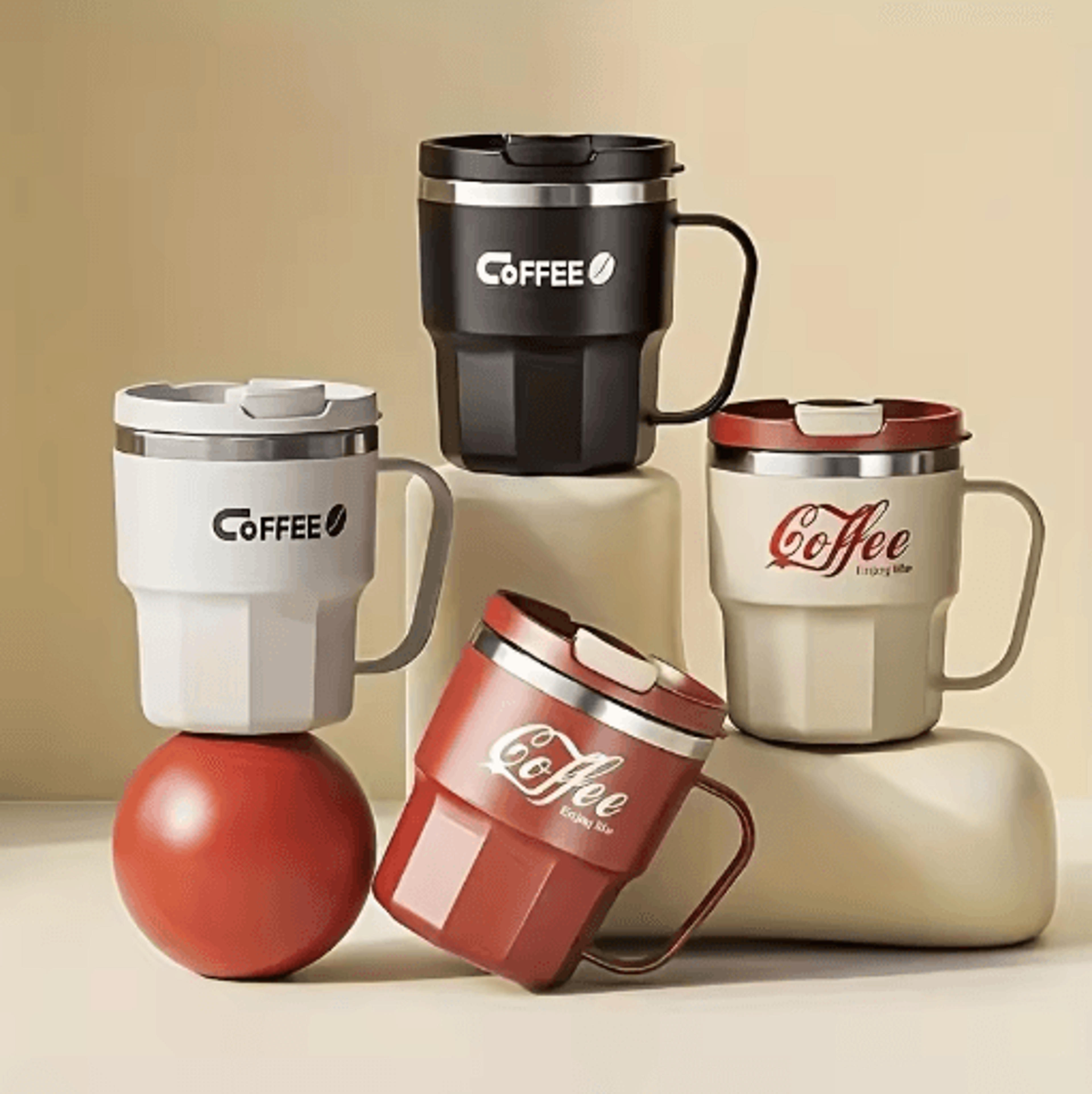 Insulated Stainless Steel Cup 304 Steel Anti Drop Mug With Lid For Home Office And Dorm 5