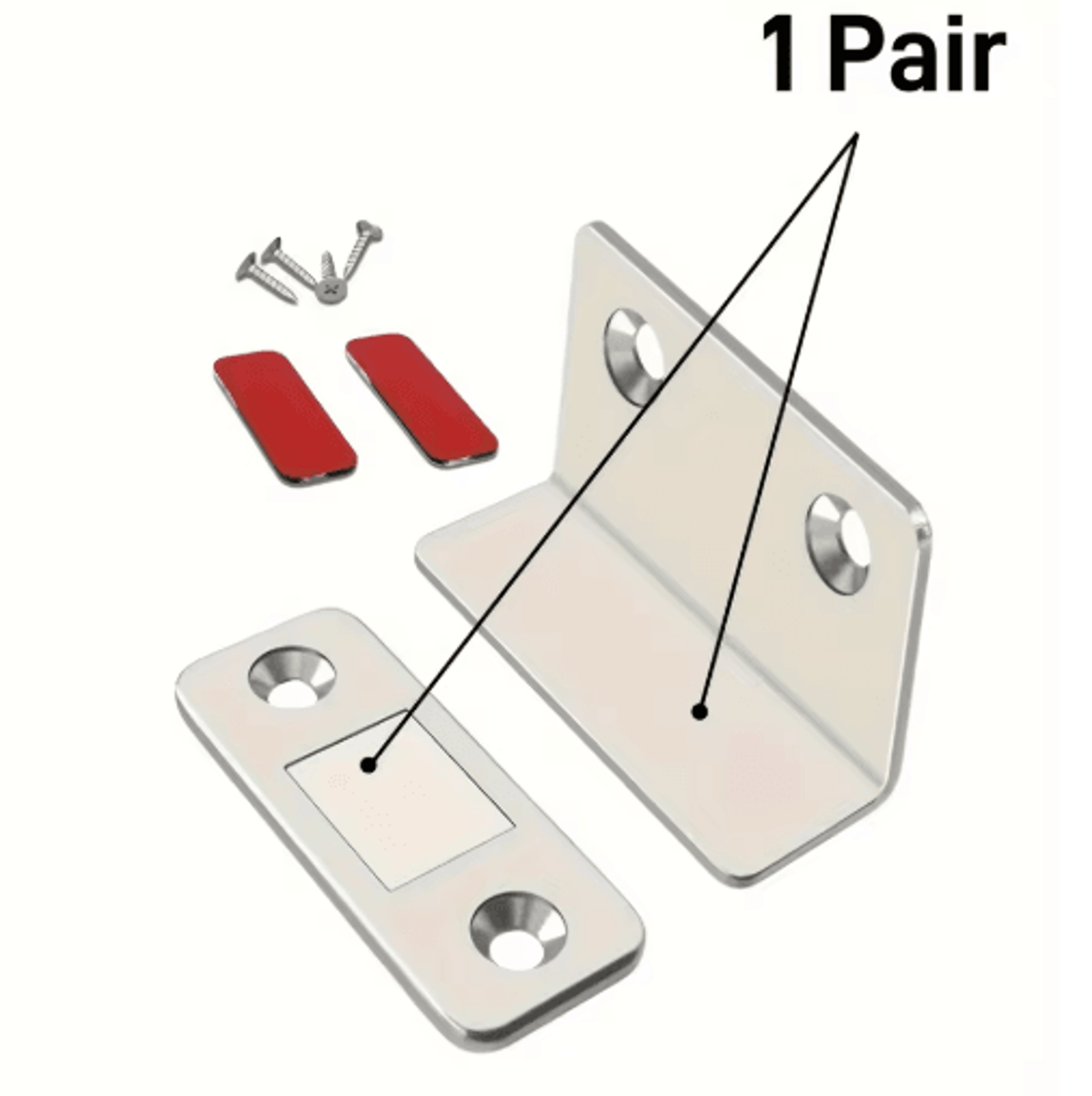 2pcs Invisible Magnetic Door Catch Latch Drill Free Strong Adhesion Cabinet And Sliding Door Catch 1