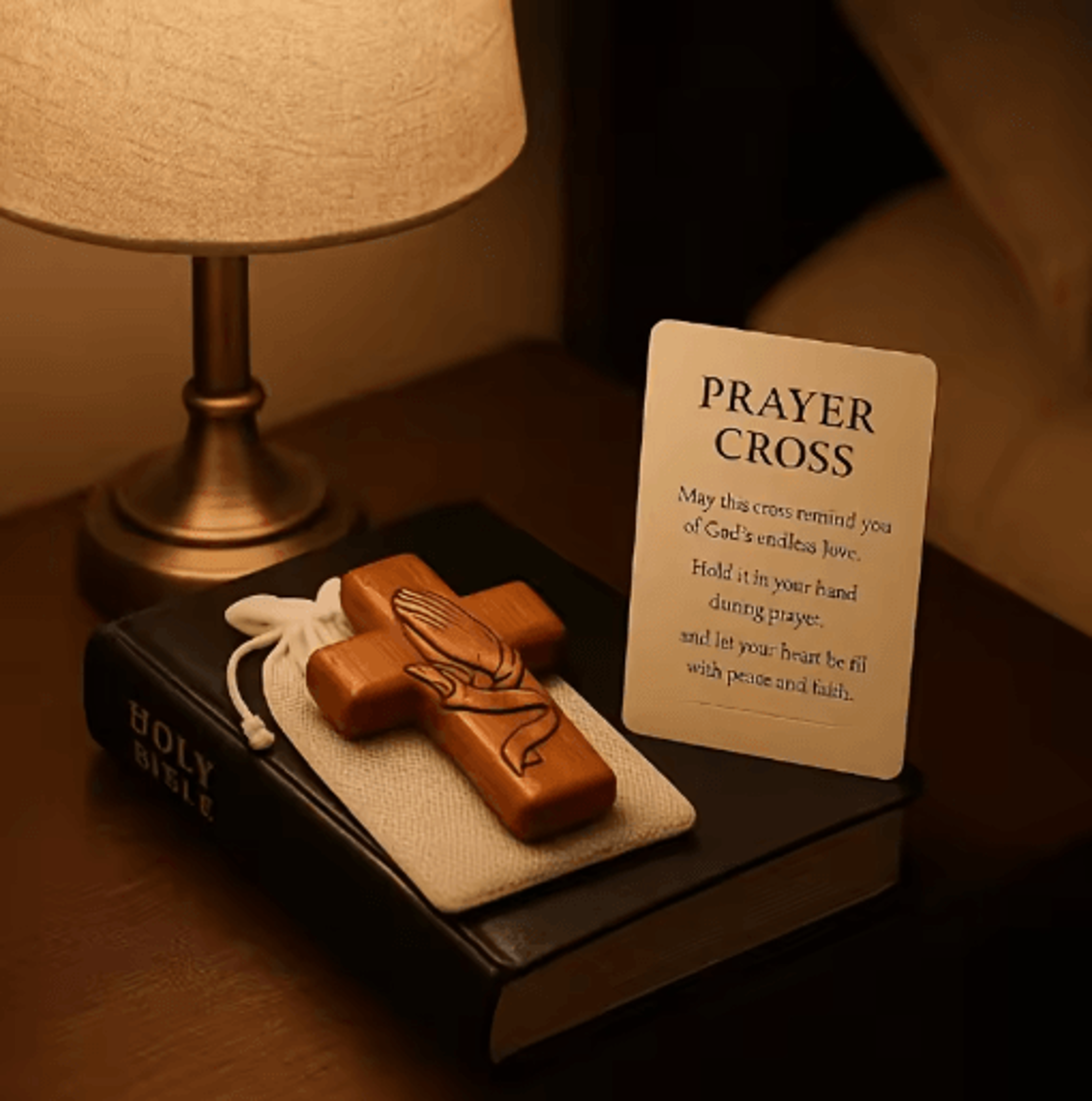 Resin 3D Pocket Prayer Cross Holy Water Droplet Design With Prayer Card Christian Gift 3