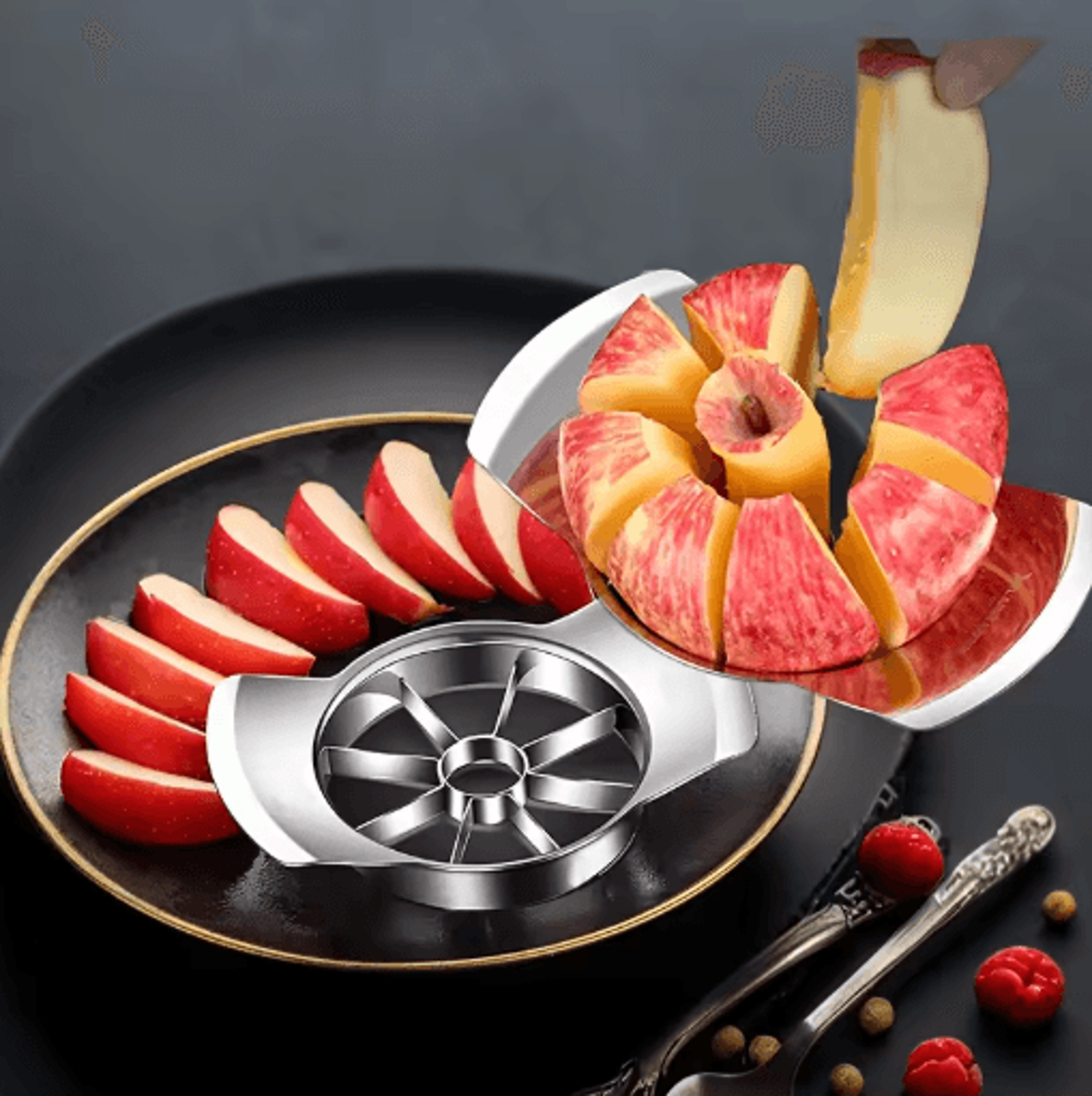 Stainless Steel Fruit Slicer And Peeler Easy Apple And Orange Cutting Kitchen Tool 2
