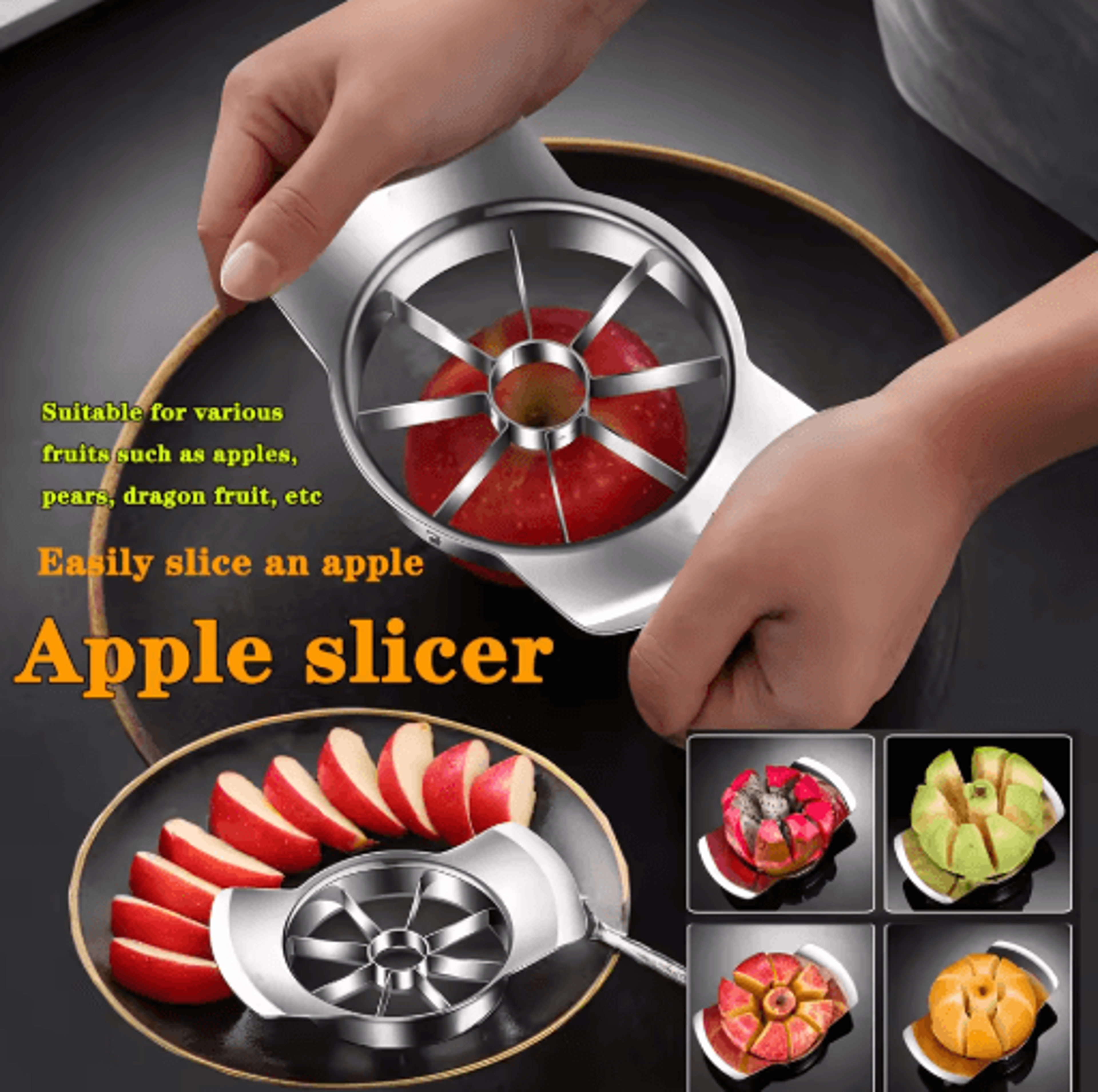 Stainless Steel Fruit Slicer And Peeler Easy Apple And Orange Cutting Kitchen Tool 5