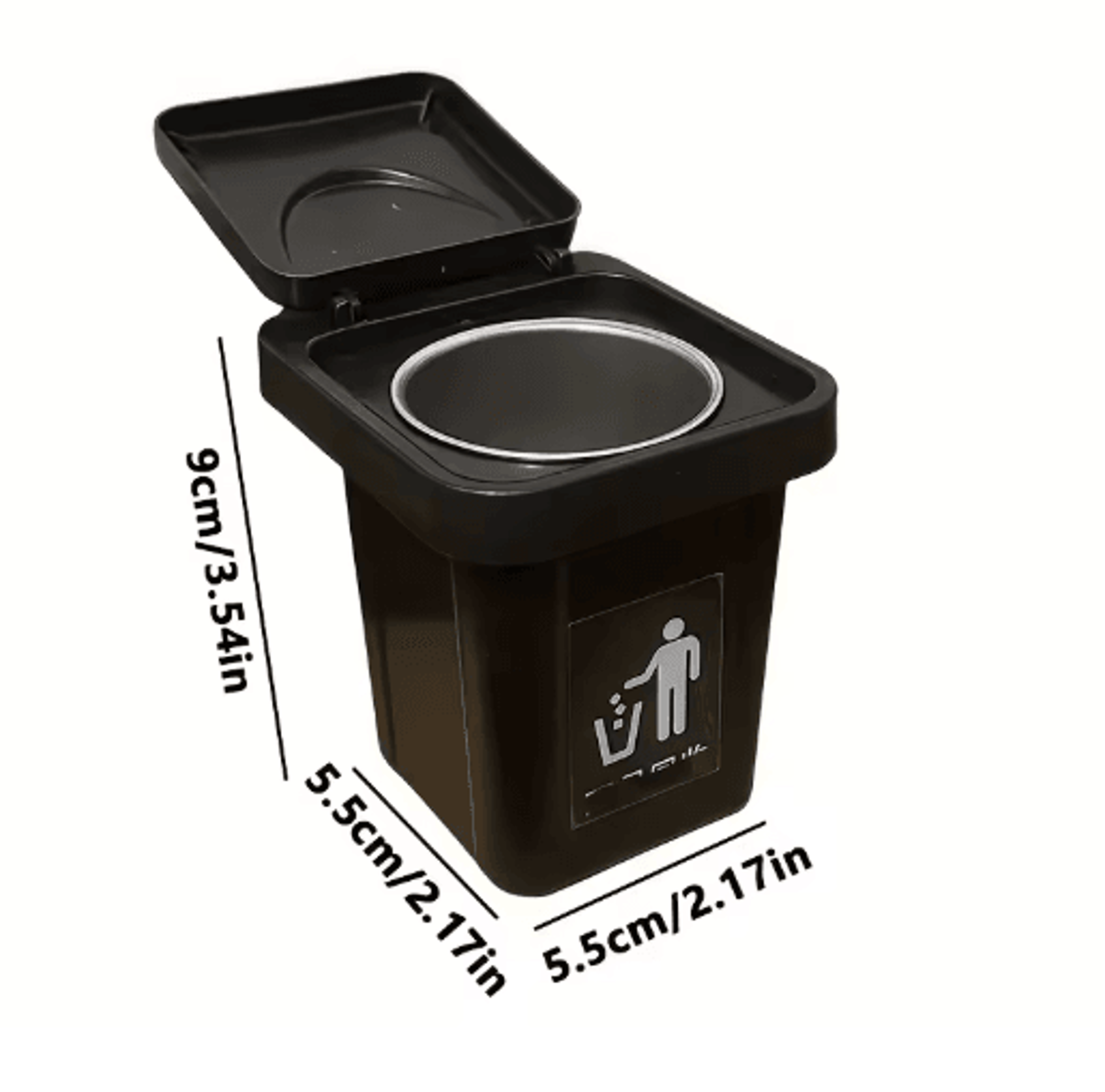 Stainless Steel Wall Mounted Ashtray With Lid Anti Fly Ash Bathroom Trash Can Ashtray 2