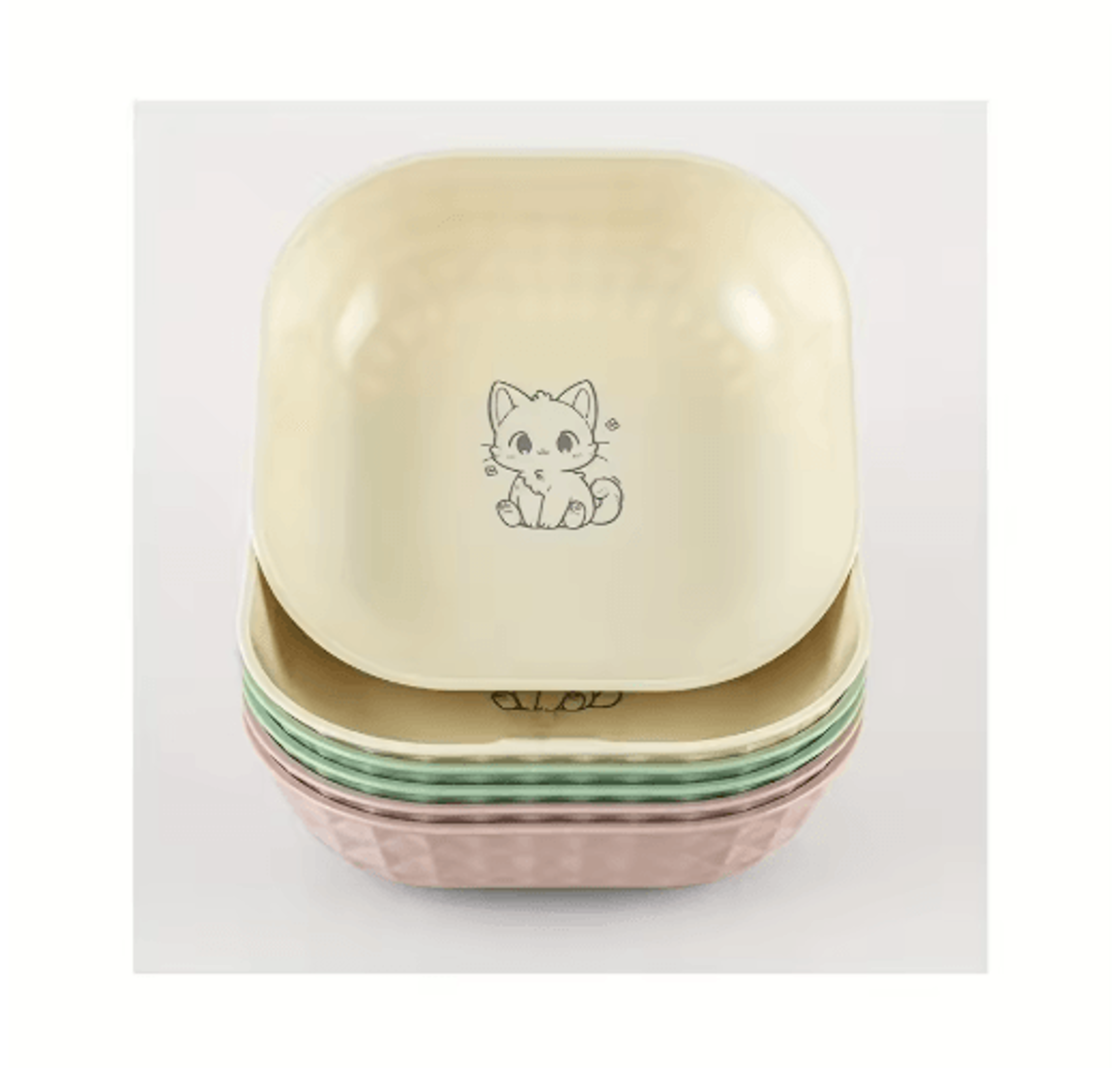 6PCS Non Slip Cat Bowls Set Shallow Whisker Relief Dishes With 55in Wet Food Plates 5