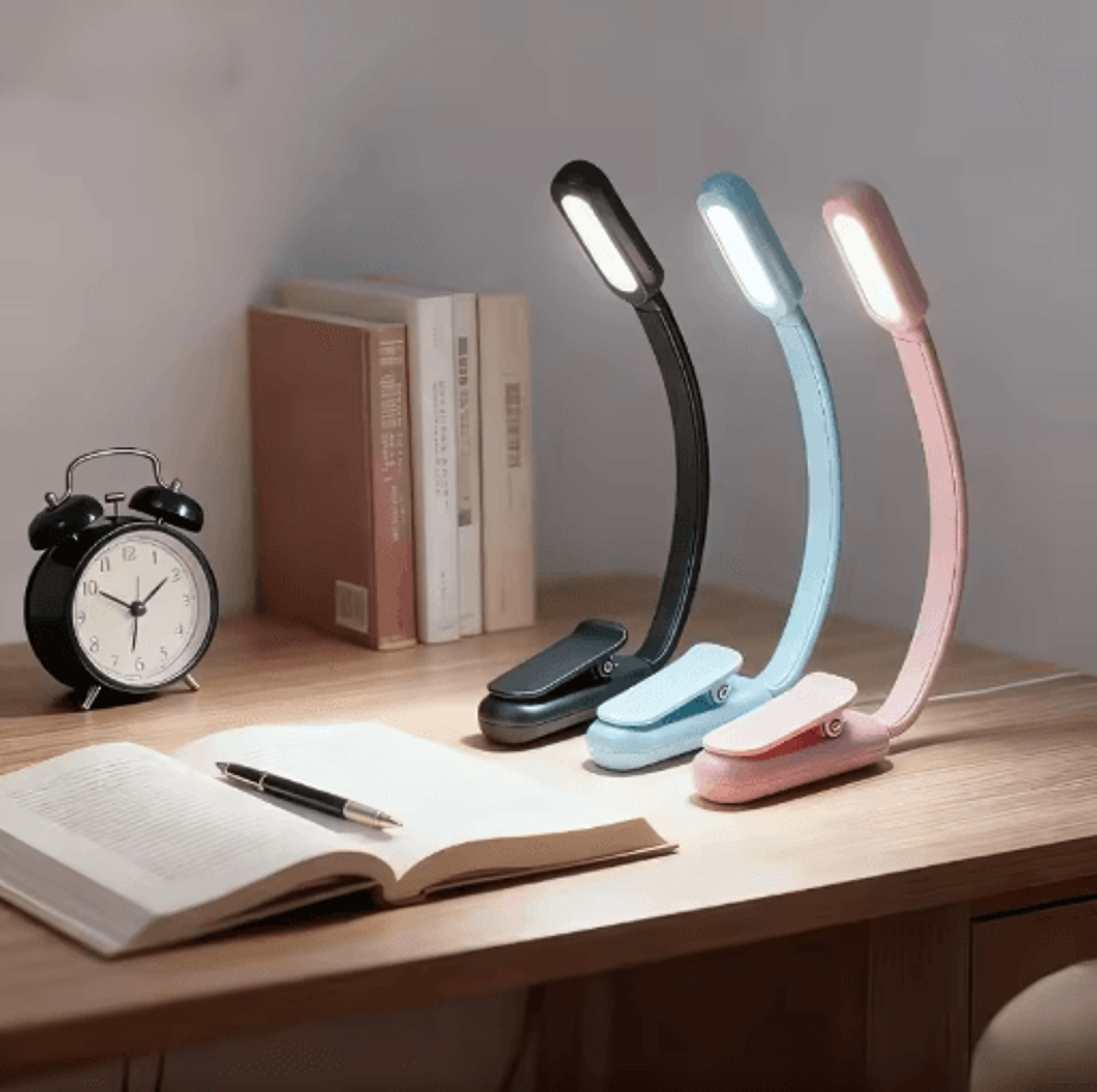 Mini Rechargeable Book Light USB Clip On Reading Lamp With Adjustable Brightness 0