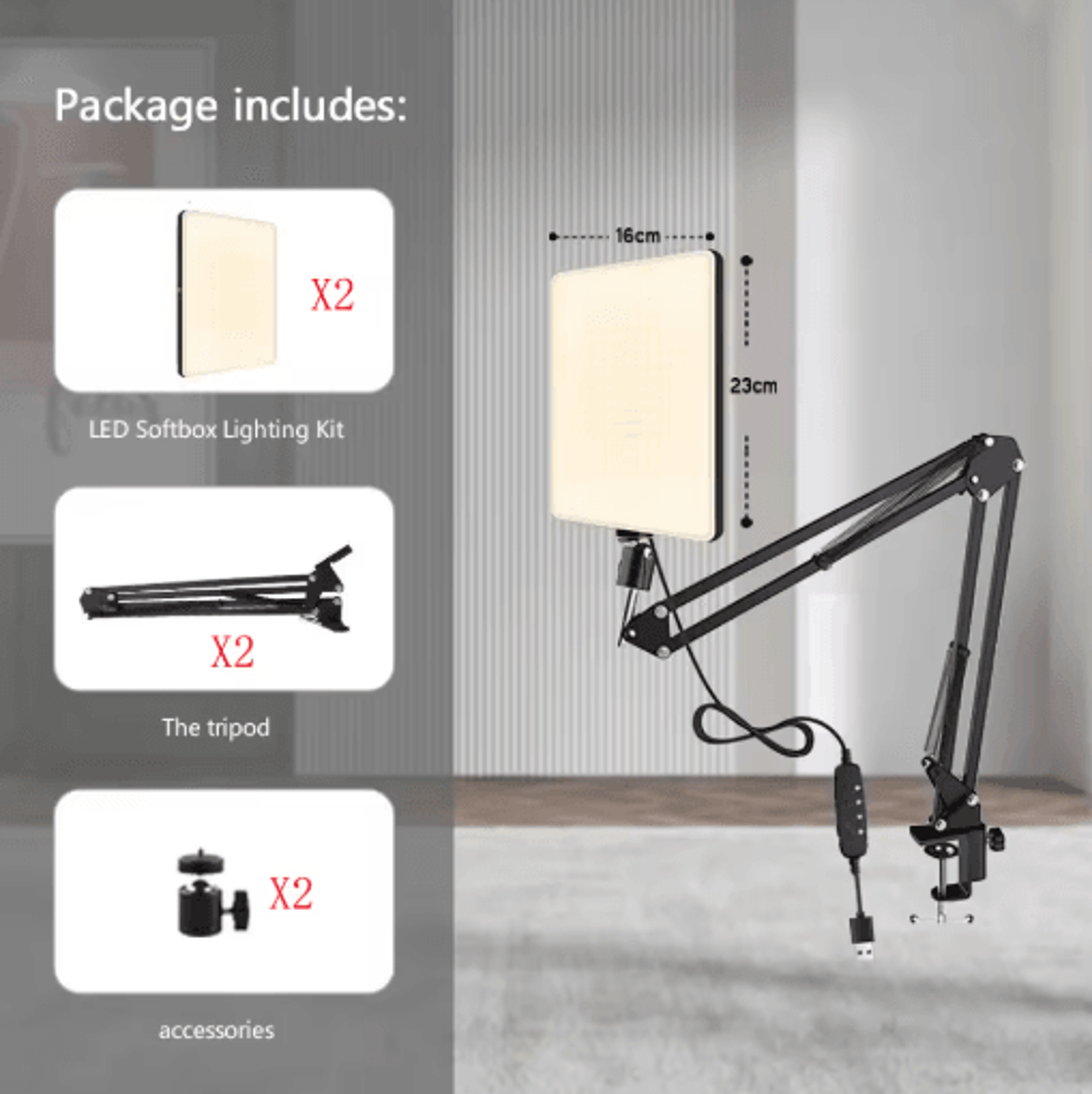 LED Photography Light With Scissor Arm Stand Professional Selfie And Streaming Lamp For Zoom And Yo 1