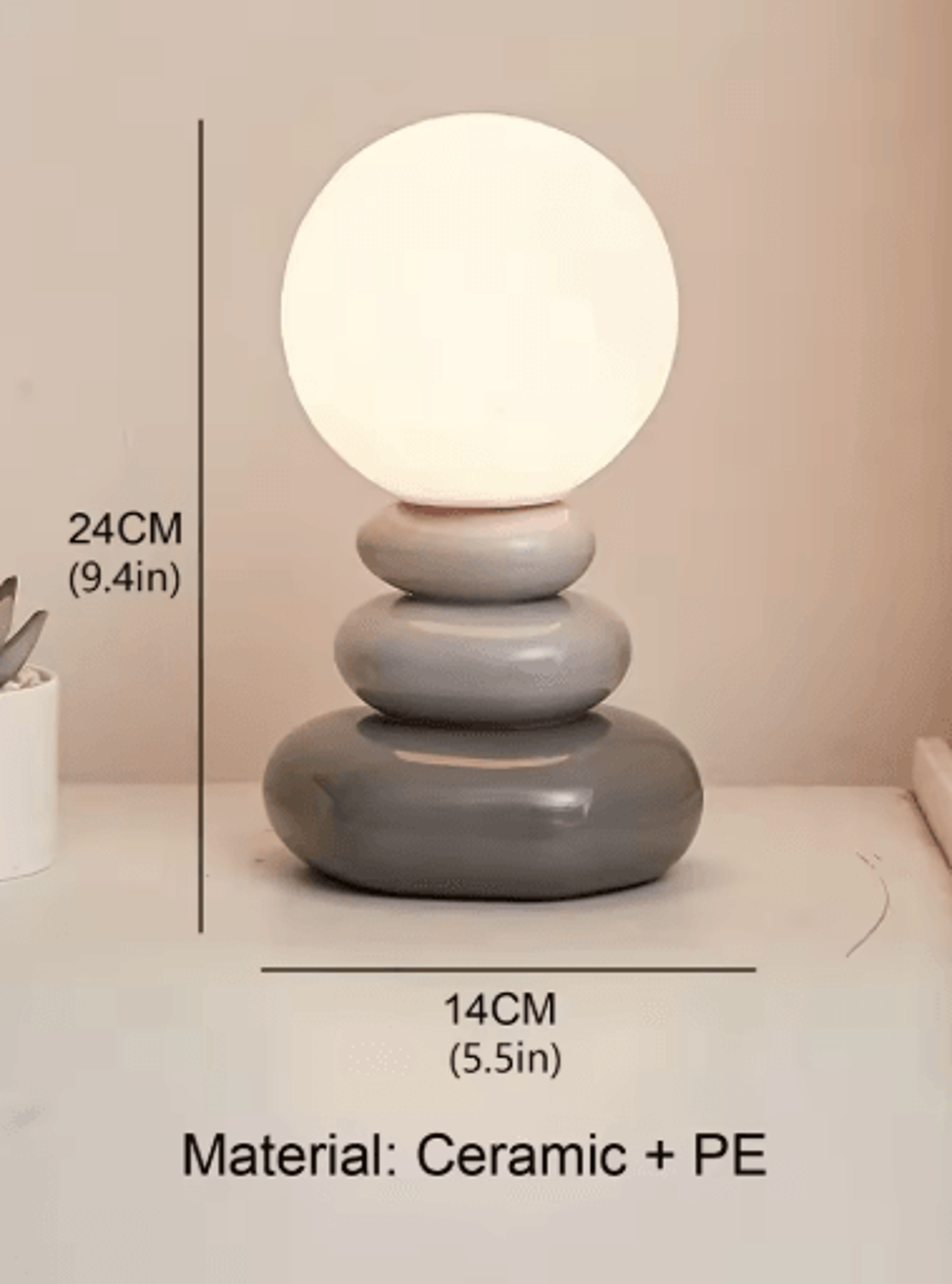 Colorful Stone Table Lamp Nordic LED Neutral Light Bedside Lamp With Stacked Stone Design 2