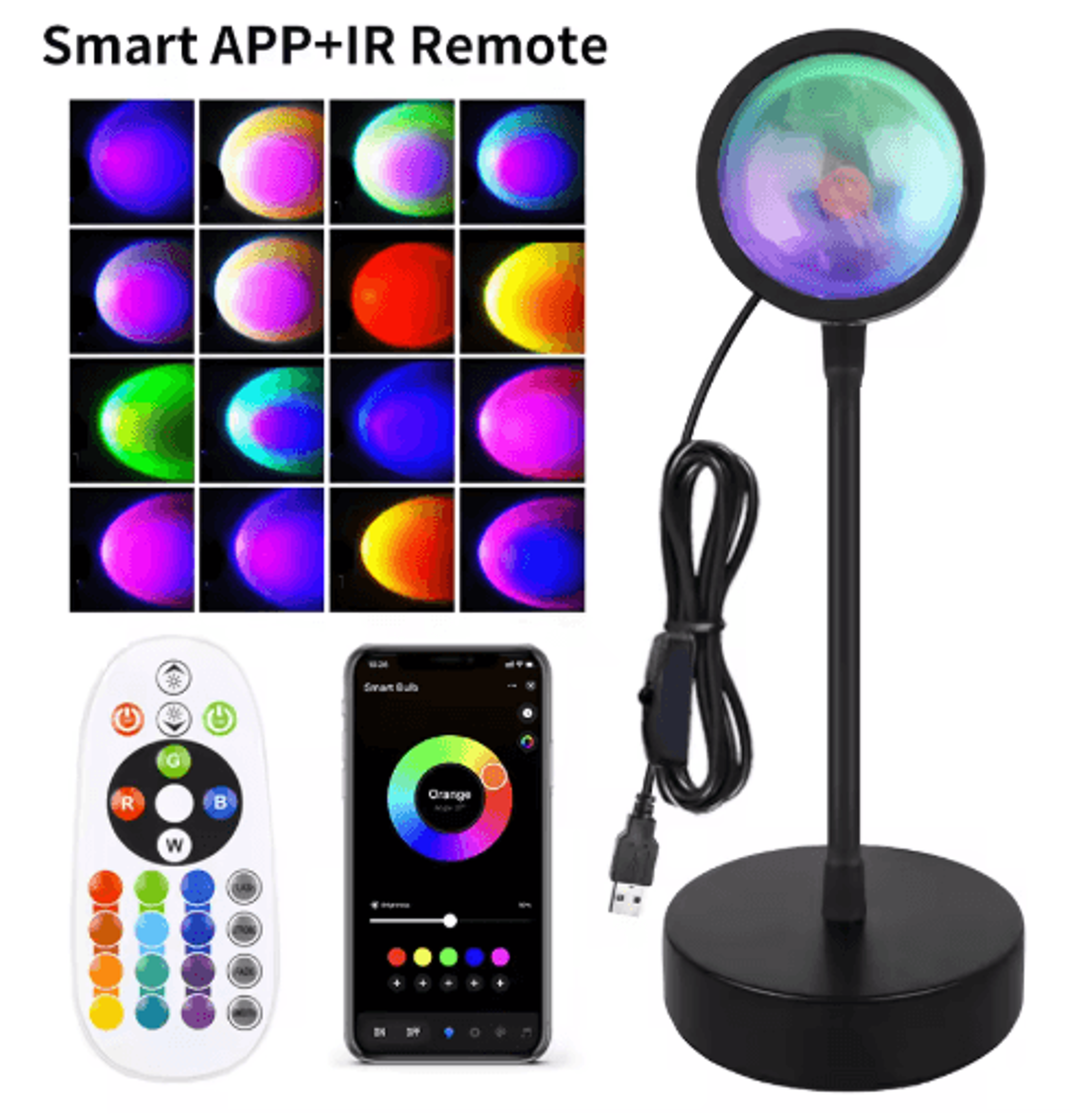 Smart Sunset Lamp Tuya RGB LED Projection Night Light With App And Remote Control 1