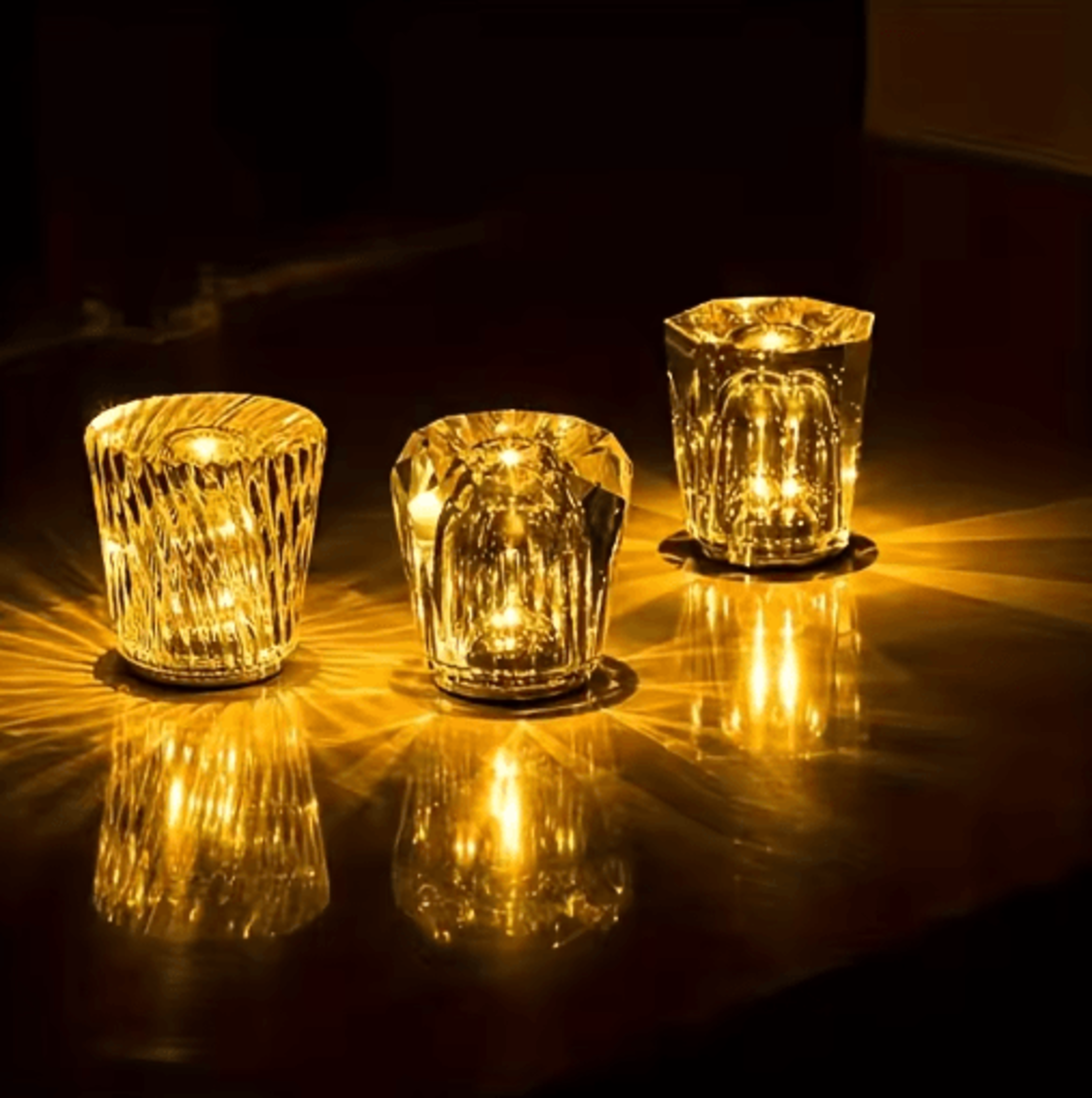Crystal Small Table Lamp USB Rechargeable Cordless Bedside And Bar Lamp With Stepless Dimming 5