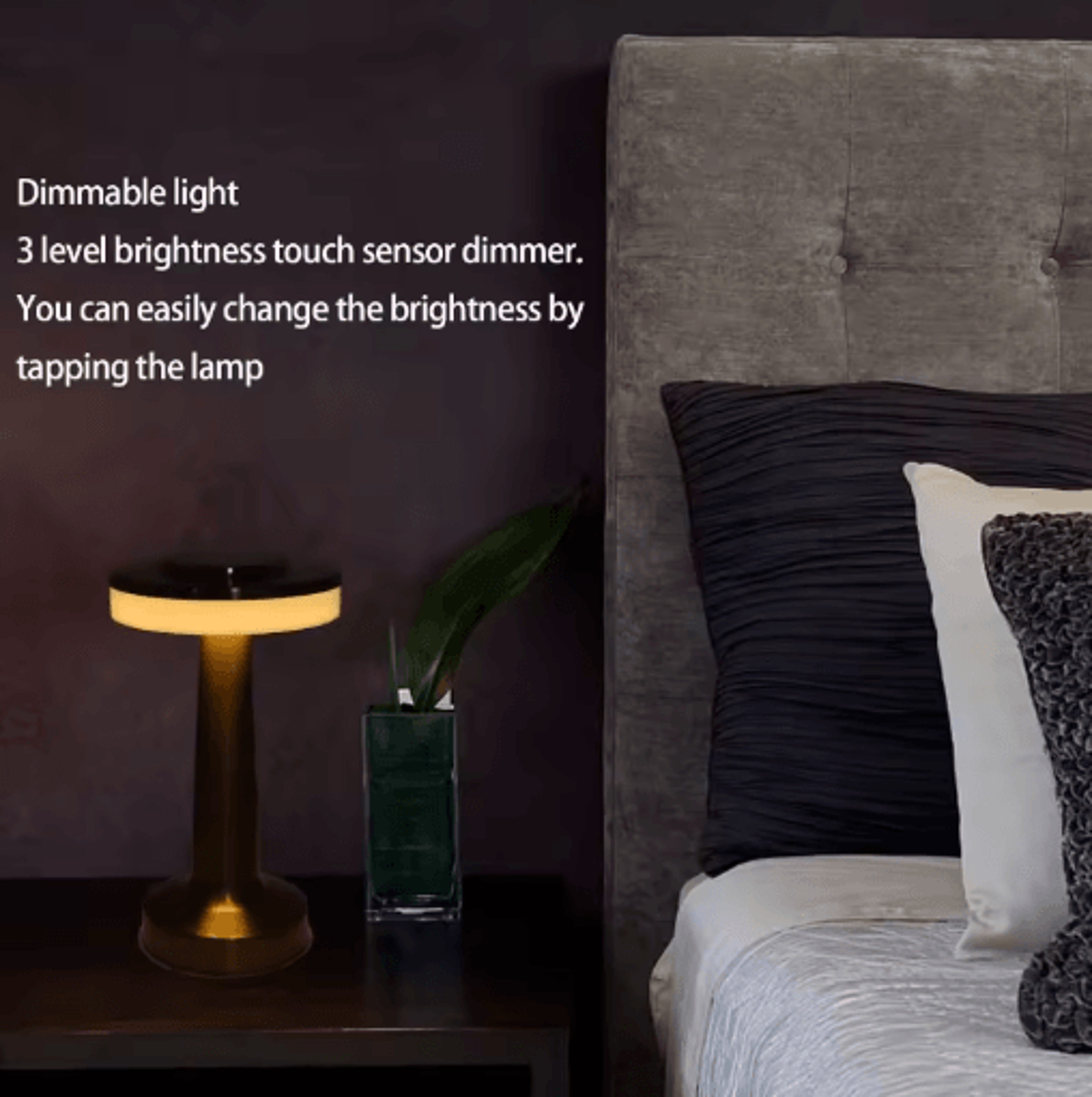 Metal Desk Lamp USB Rechargeable Touch Mood Light For Bedside Bar And Cafe Decor 4